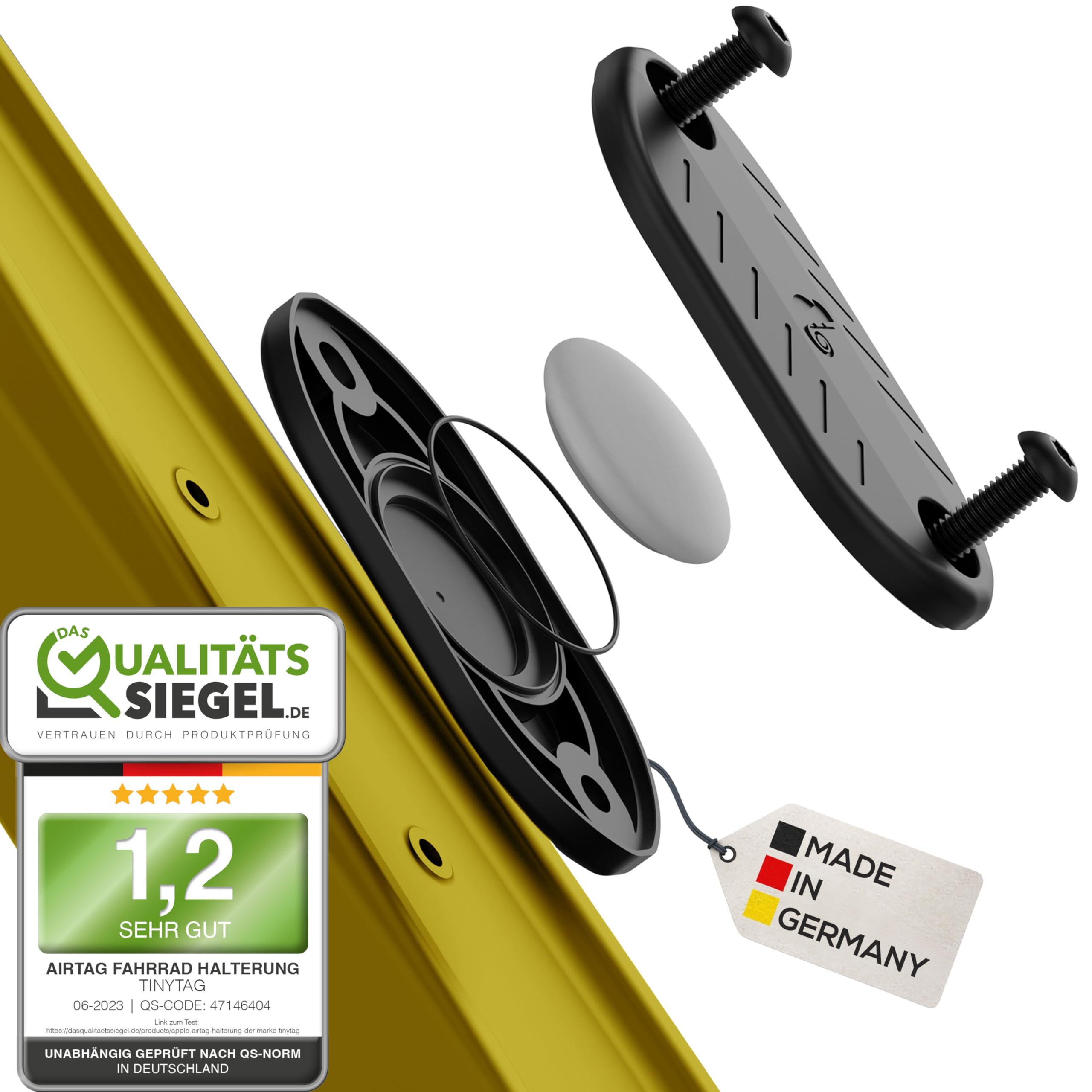 TinyTag® Fahrradhalterung für Apple AirTag 1. & 2. Generation - AirTag Fahrrad Versteck als AirTag Flaschenhalter - AirTag Halter - AirTag Halterung Fahrrad - Fahrradsicherung GPS Tracker