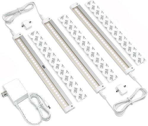 EShine Kit de iluminación LED activada por ondas manuales para debajo del gabinete, regulable, paquete de 12 unidades de 12 pulgadas, control de