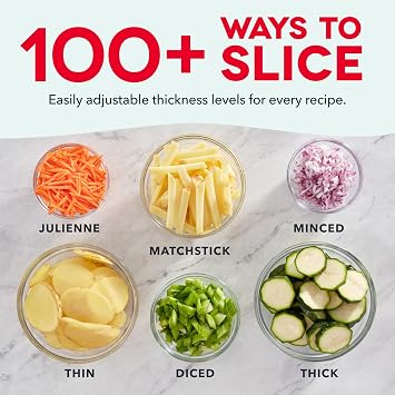 DASH Safe Slice Mandoline for Vegetables, Meal Prep & More with 30+ Presets & Thickness Adjuster, Midnight Navy