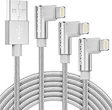 iPhone Charger Cable, L Shape 2M Lightning Cable, L-shaped iPhone Charger Cord 90 Degree Lightning Cable Heavy Duty Compatible with iPhone 14/13/12/11/SE/Pro/XS/Max/XR/X/8/Plus/7/6s/5s/iPad Air/iPad