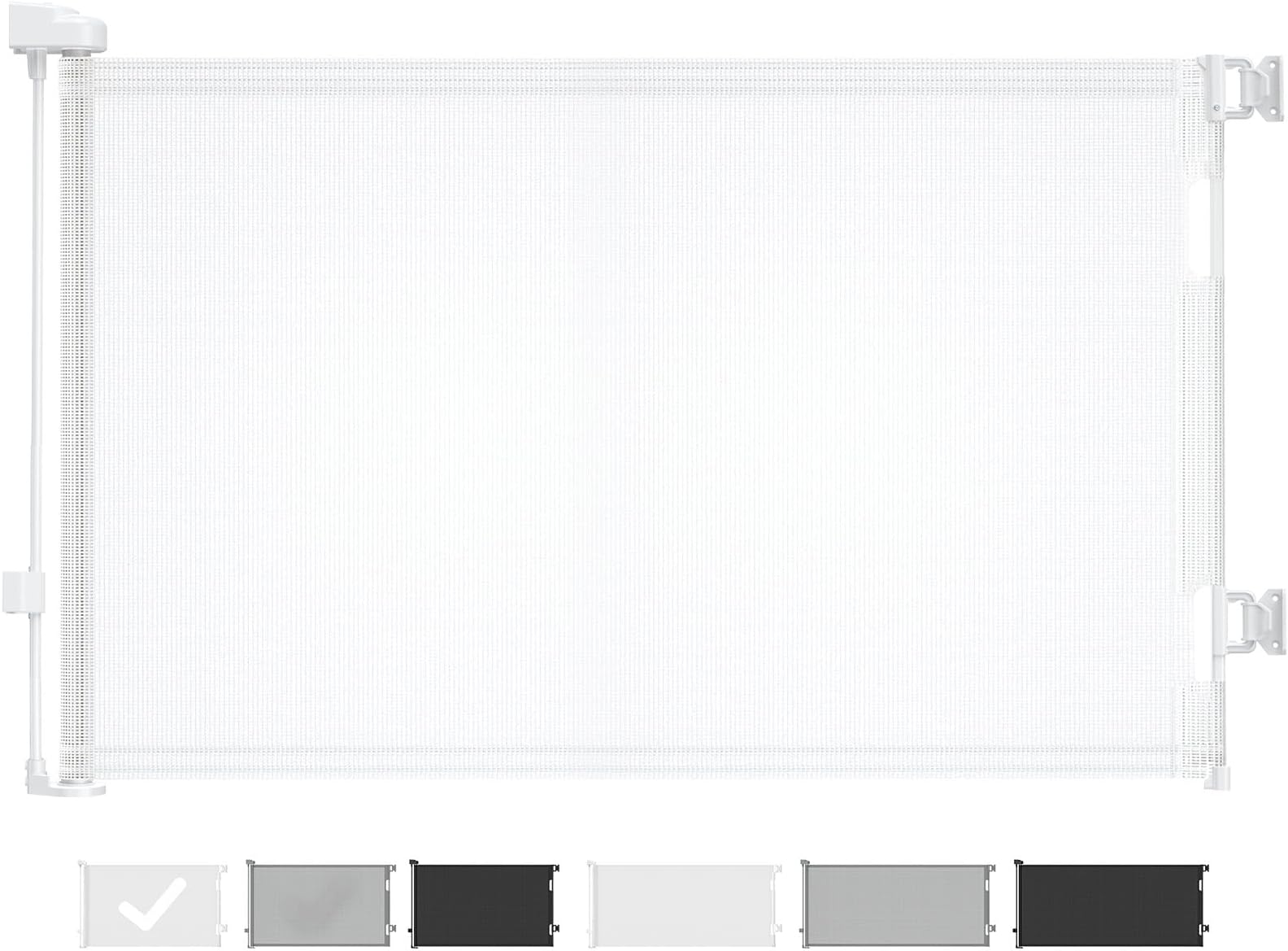 Cumbor Retractable Baby Gates, Mesh Dog Gate for The House, Baby Essentials Extends to 55" Wide, Wide Pet Gate 33" Tall, Long Child Safety Gates for Stairs, Doorways, Hallways, Indoor/Outdoor(White)