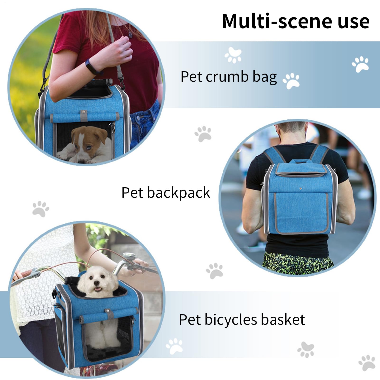 Hund Fahrradkorb Fahrrad Hundekorb Vorne | Einstellbare Tasche Rucksack Belüfteter Transportbeutel Für Transport Ausflug Radfahren Camping Wandern