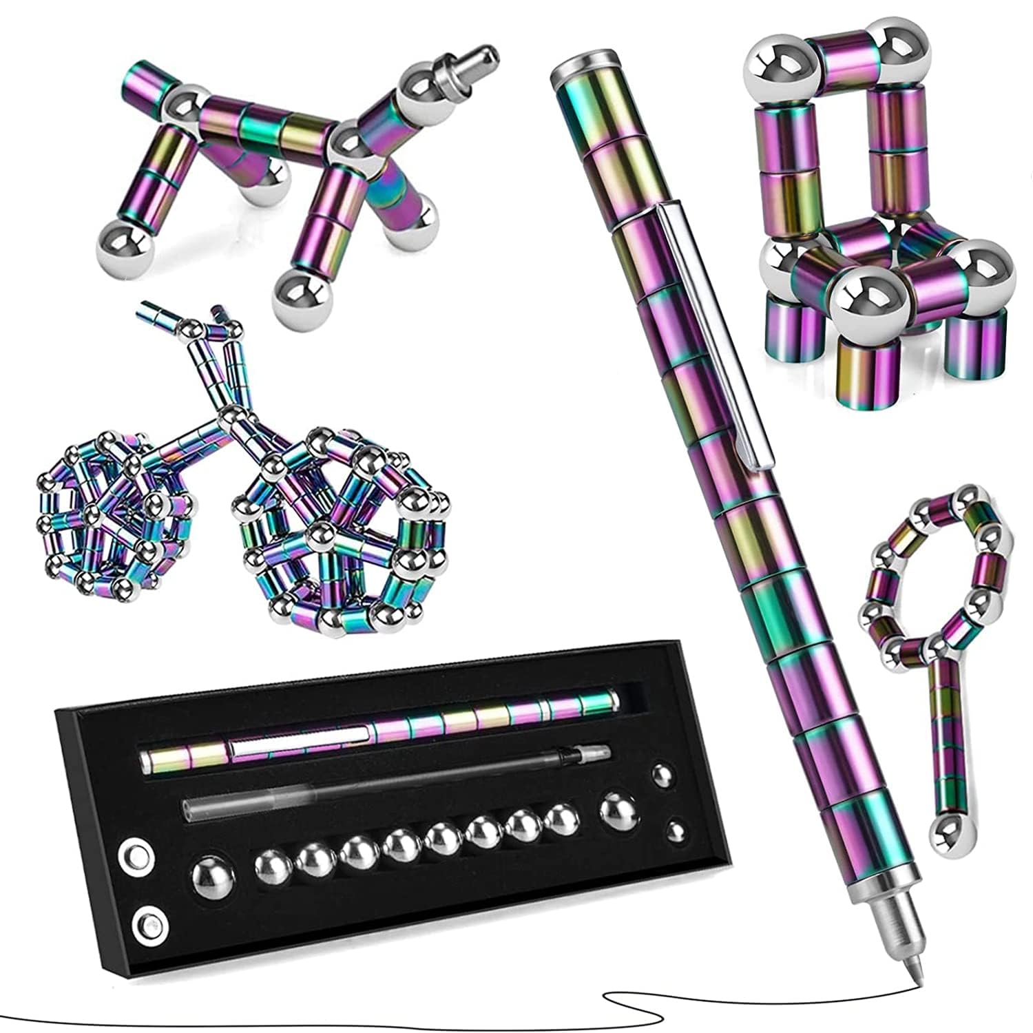Obedient Magnetic Fidget Toy Pen-Fidget Toys Boys/Girls for Eliminate Pressure Fidget Gadgets, Teenage Girls Boys-Toy Pen Decompression Modular Tools for Adult & Creative Toys for Kids(Multi Color) (B0DD4BPXR9) Amazon Price History, Amazon Price Tracker