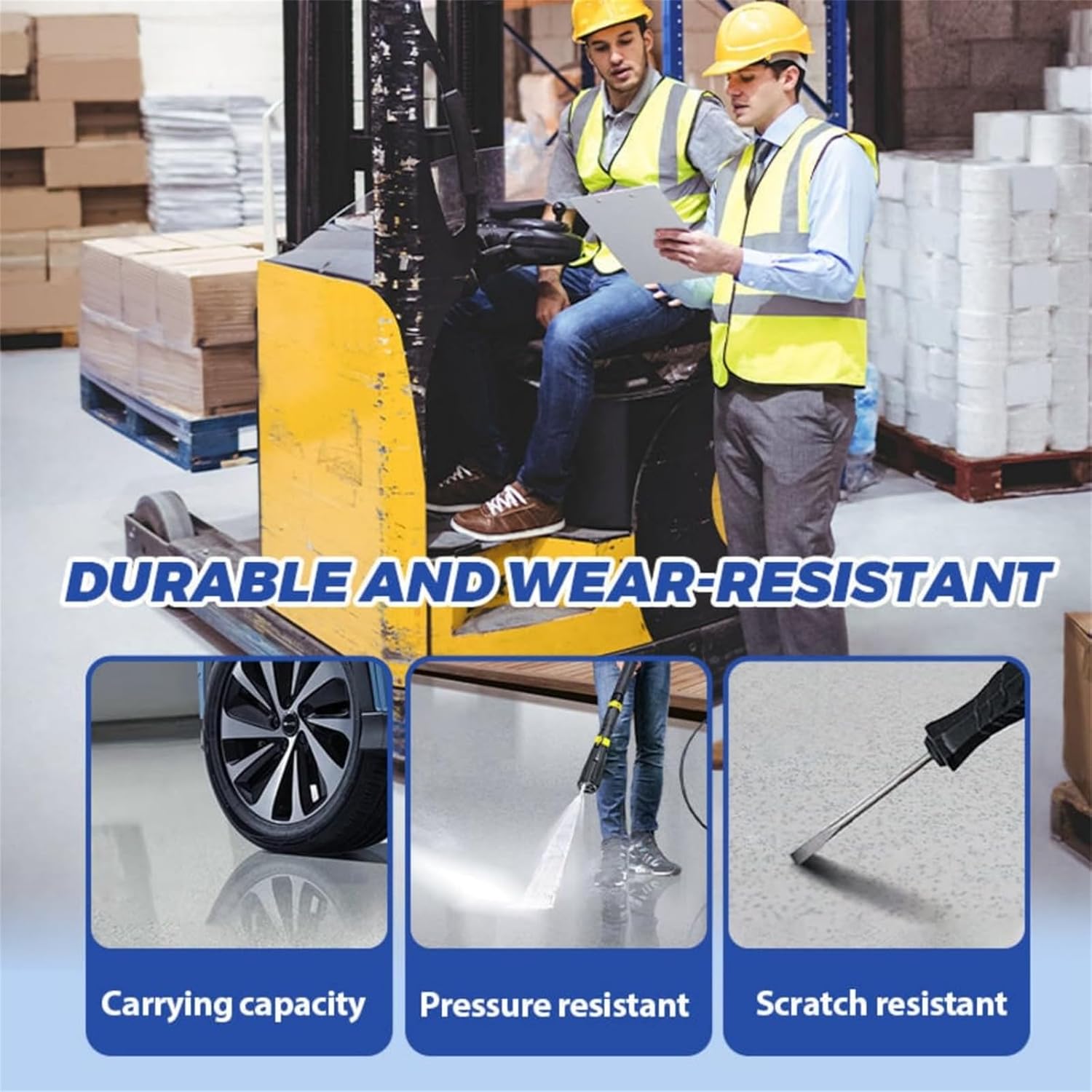 High-Gloss Marble Effect Epoxy Floor Coating, Epoxy Floor Paint, Garage Floor Paint, Waterproof Water-Based Epoxy Floor Paint (10kg,Yellow2)