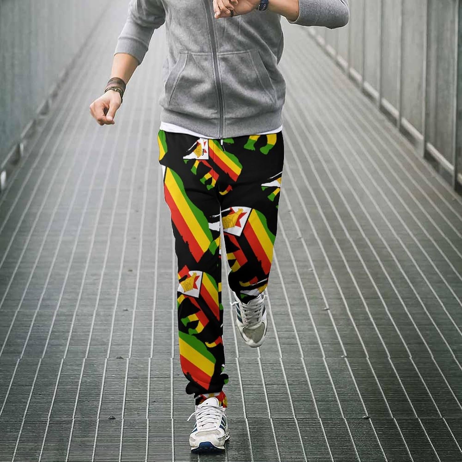 Zimbabwe Flag African Elephant Men's Sweatpants Novelty Jogging Pants Sports Running Bottoms Trousers Women