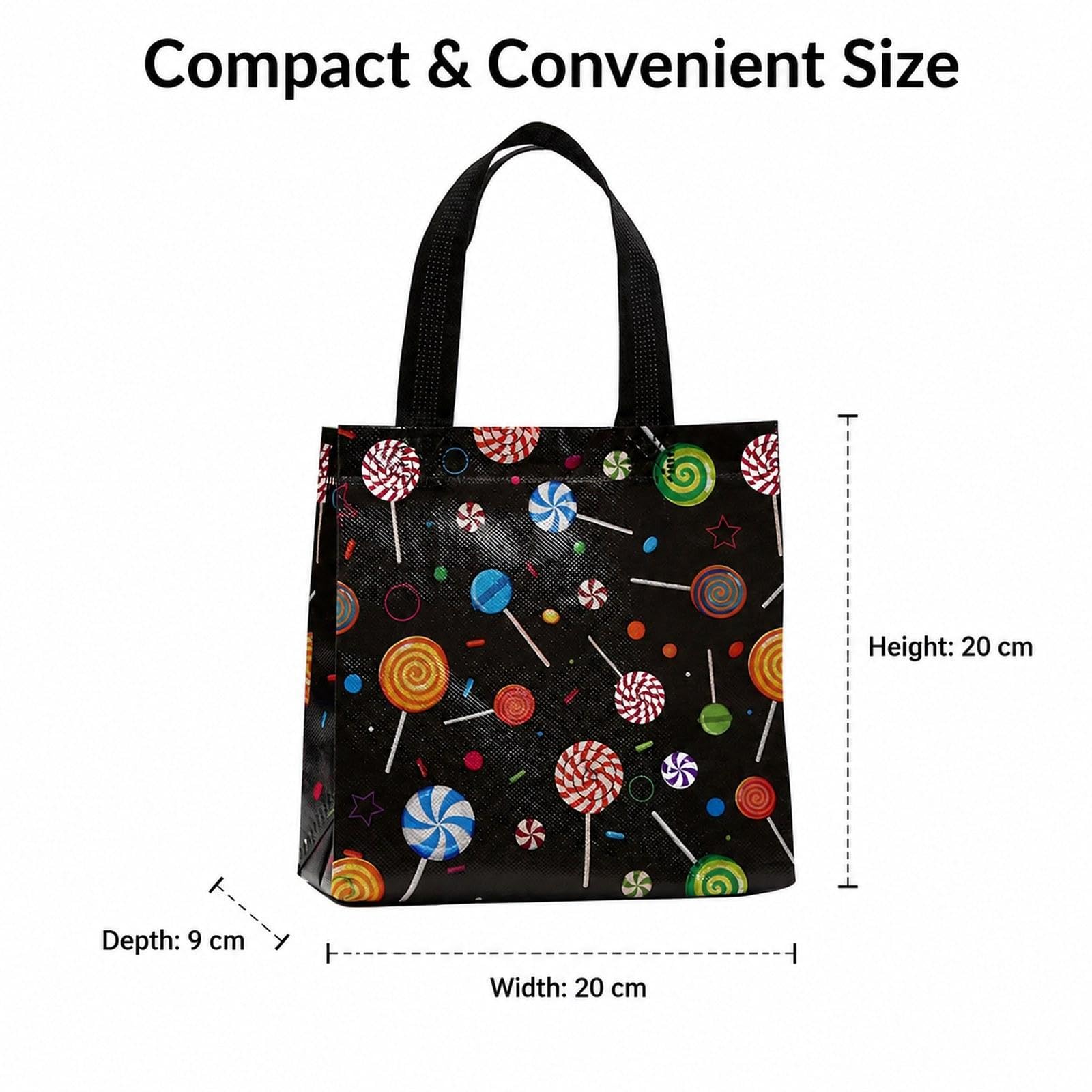 36 Pezzi Borsa Shopping Riutilizzabile Sacchetto Regalo Non Tessuto con Manici Stampa Moderna Impermeabile Adatto per Feste Regali Scuola, C