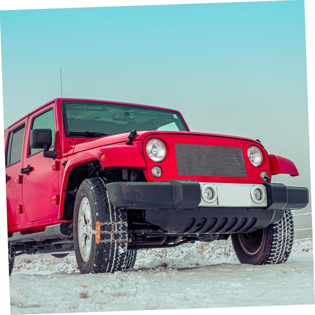 SECFOU Steel Tire Chain Anti-skid Snow Chain for Cars Outdoor Winter Accessory Easy Installation No Jack Needed Emergency Road Safety