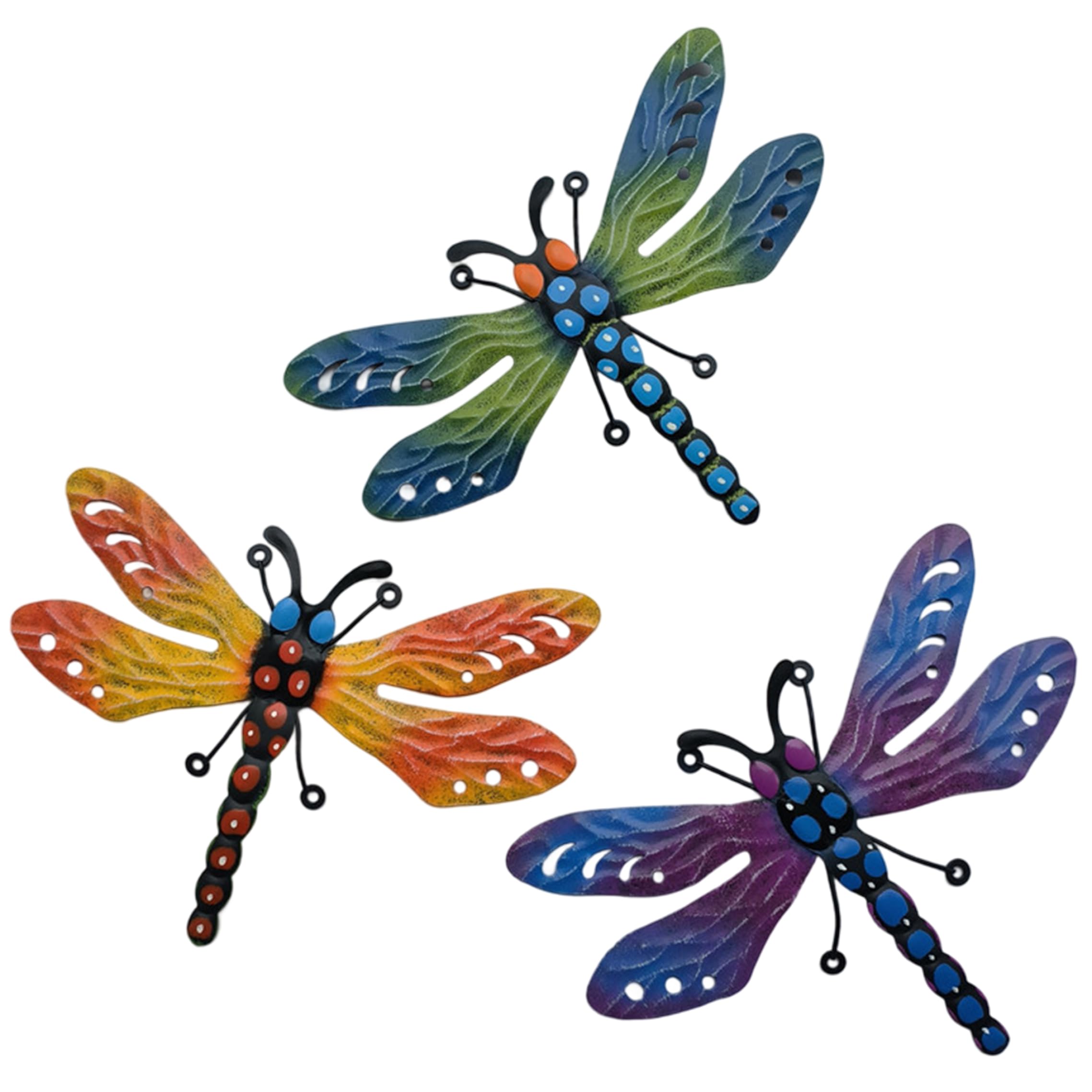 Vistnale Metal Wall Art Outdoor|Metal Wall Art Outdoor, 3 Pcs Dragonfly, For Home Garden Yard Fence, 3 Colors