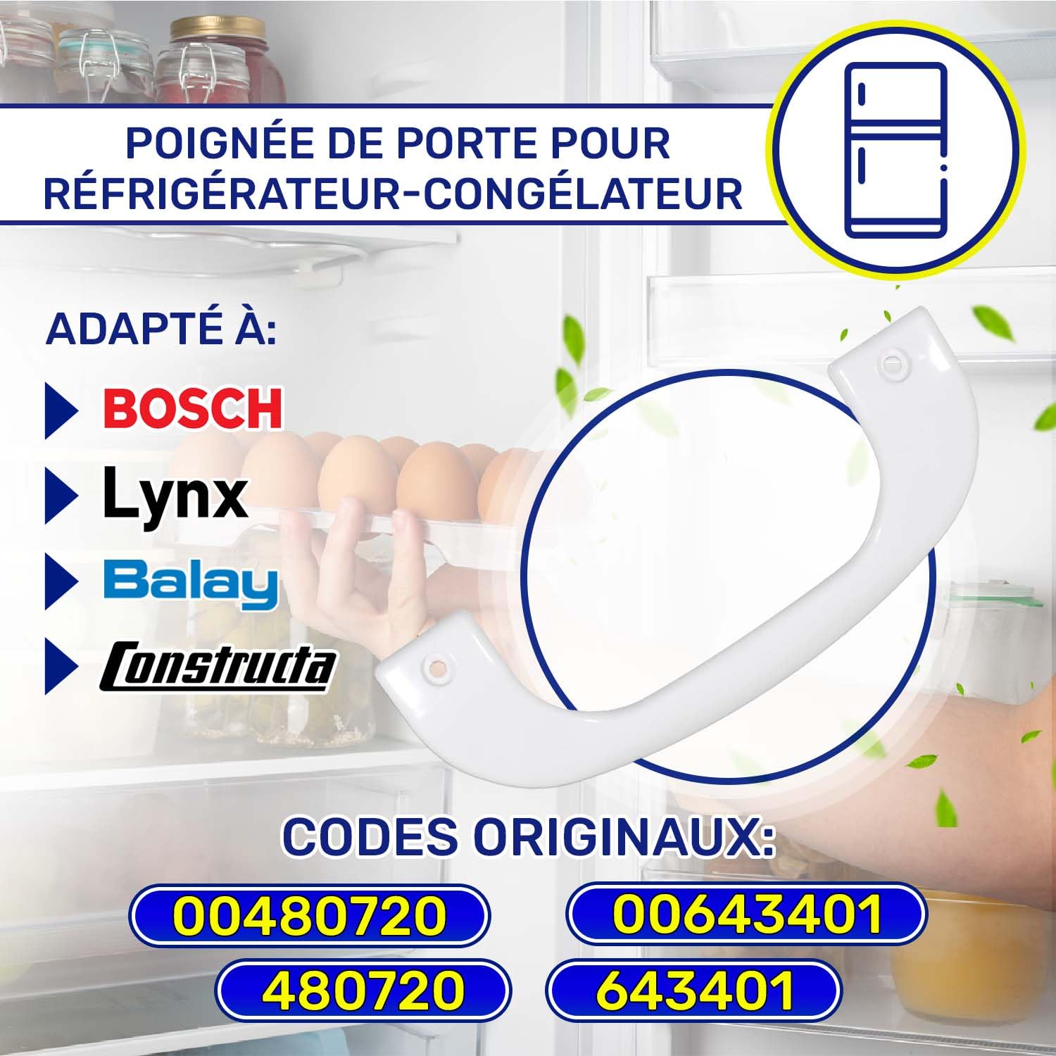 Poignée Universelle Pour Réfrigérateur Et Congélateur - 360 Mm, Ajustable 240-280 Mm, Garantie 10 Ans - 7