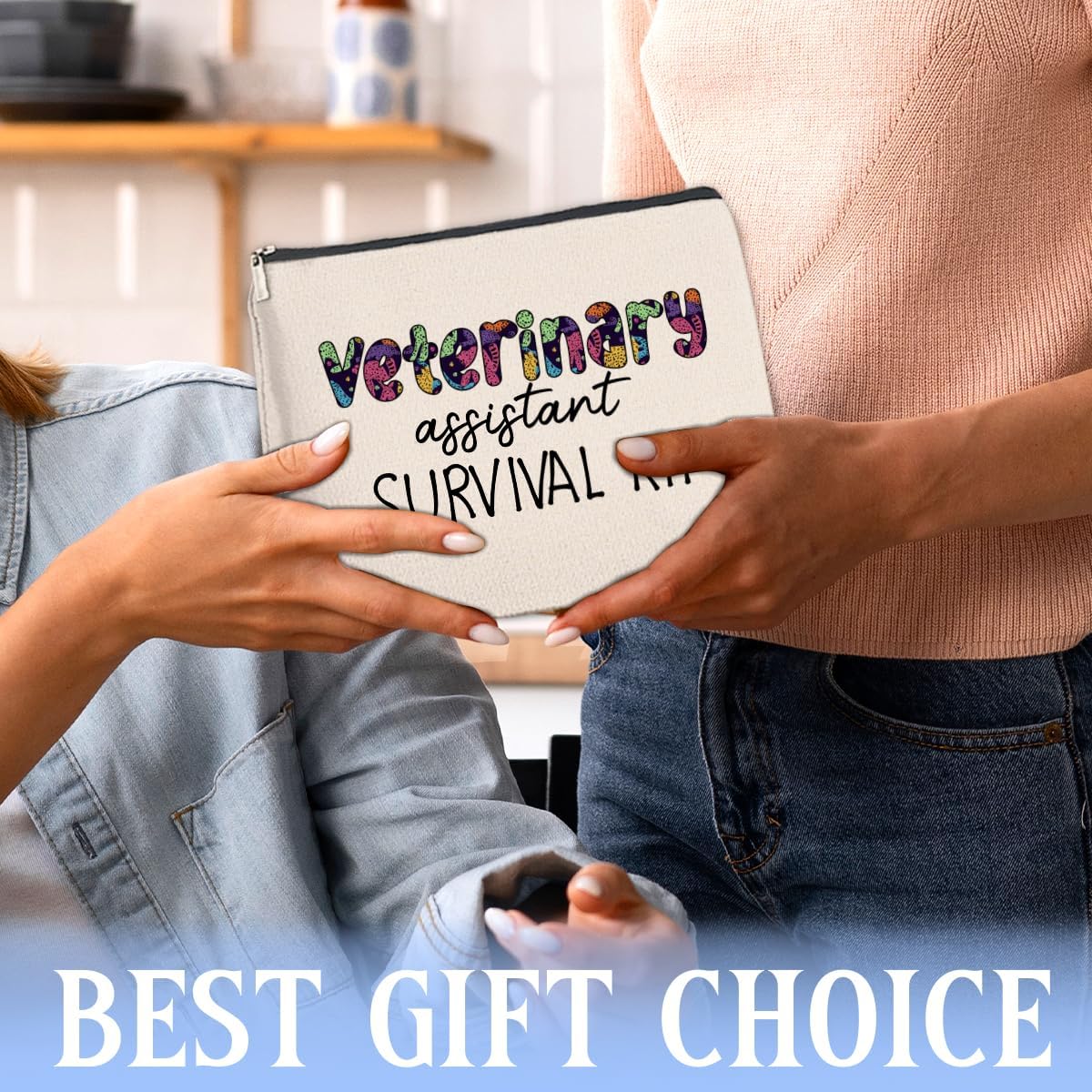 Makeup Bag Veterinary Assistant Gifts, Coworker Gift for Women Vet Tech Appreciation Gifts for Work Besties Friends Birthday Christmas Cosmetic Bag with Zipper Travel Toiletry Pouch for Purse - Image 7