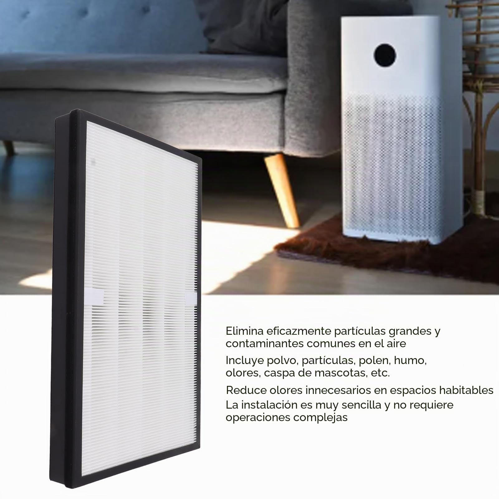 Tnfeeon 2 Filtros de Repuesto para Purificadores de Aire Midea KJ700G H32 720G H31 - Alto Rendimiento, Filtración de Aire Eficaz, Reduce el Olor, Fácil Instalación, Mantenimiento Regular