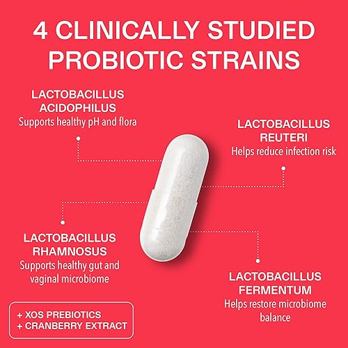 Miniatura 2 de Los mejores probióticos vaginales para mujeres Equilibrio de pH con prebióticos, mezcla de probióticos Lactobacillus y arándano Probiótico