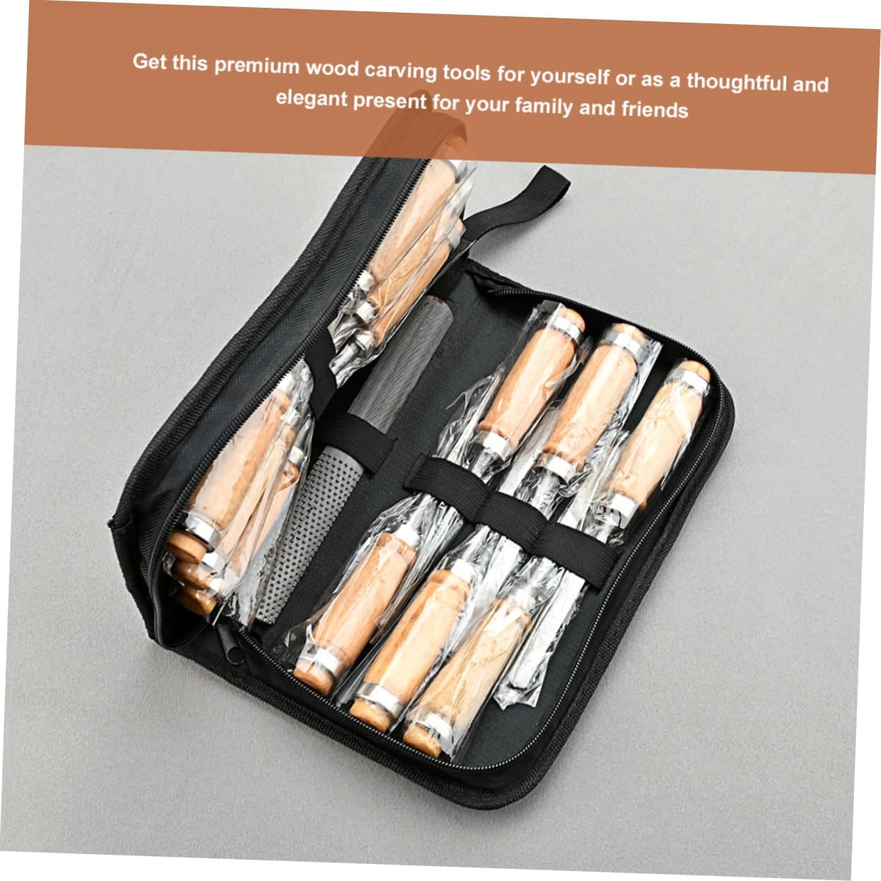 DOITOOL Elegant Wood Carving Tools Kit 13 Pc Hand Carving Wood Sculpting Tools Comfortable Grip