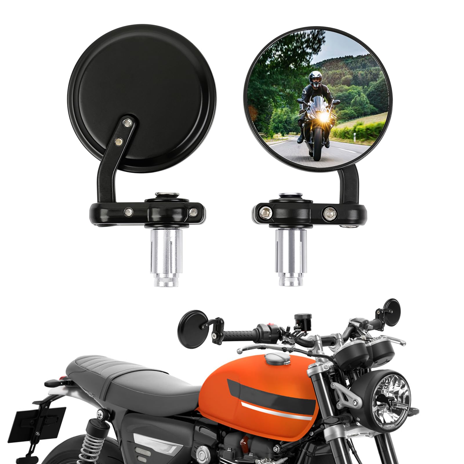 Amazon.com: Black 7/8 22mm Universal Round CNC Motorcycle Rear