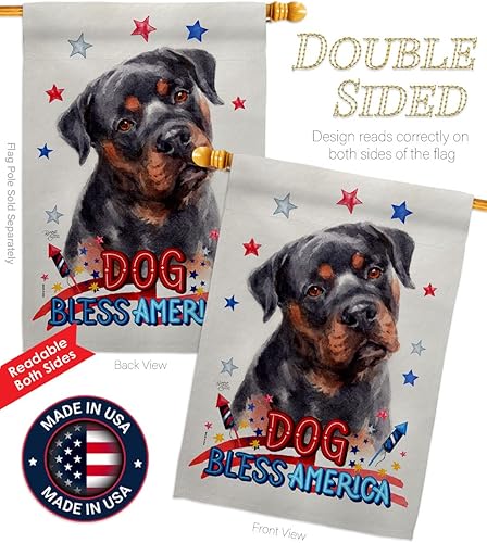 Miniatura 3 de Breeze Decor Kit de bandera patriótica de caoba rottweiler para casa de jardín, perro, cachorro, pata arruinada, piel canina, mascota, naturaleza,