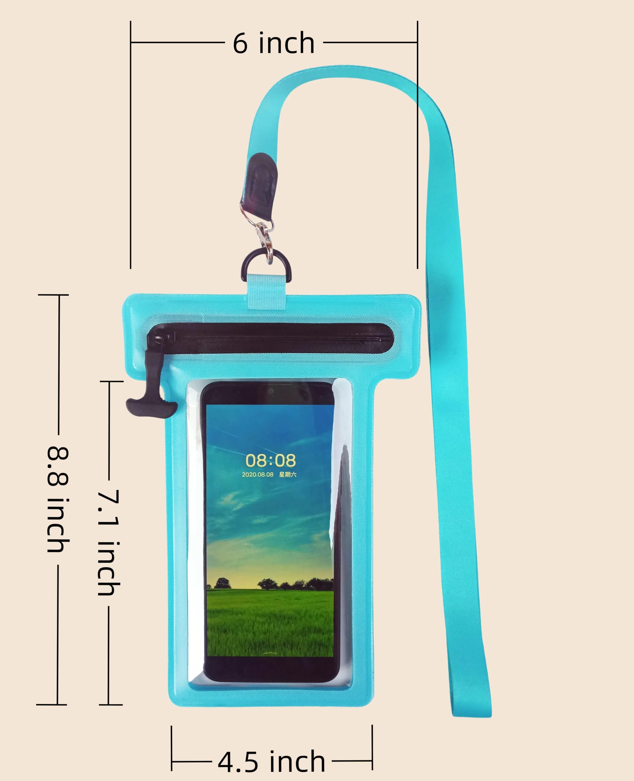 Wasserdichte Handytasche, wasserdichte Handyhülle, für iPhone 17, 16, 15, 14 Pro Max, IPX8 wasserdicht, luftdichter Reißverschluss