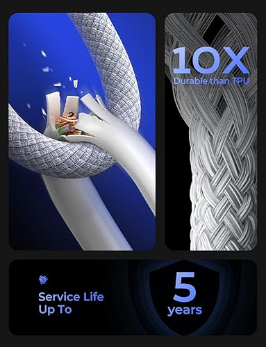 Vista 19 de LISEN Cable USB C, paquete de 3 [3.3/3.3/3.3/3.3 pies] USBC a USBC para iPhone 16e 15 Pro Max, cable de carga rápida de 60 W (3.1 A) C a C