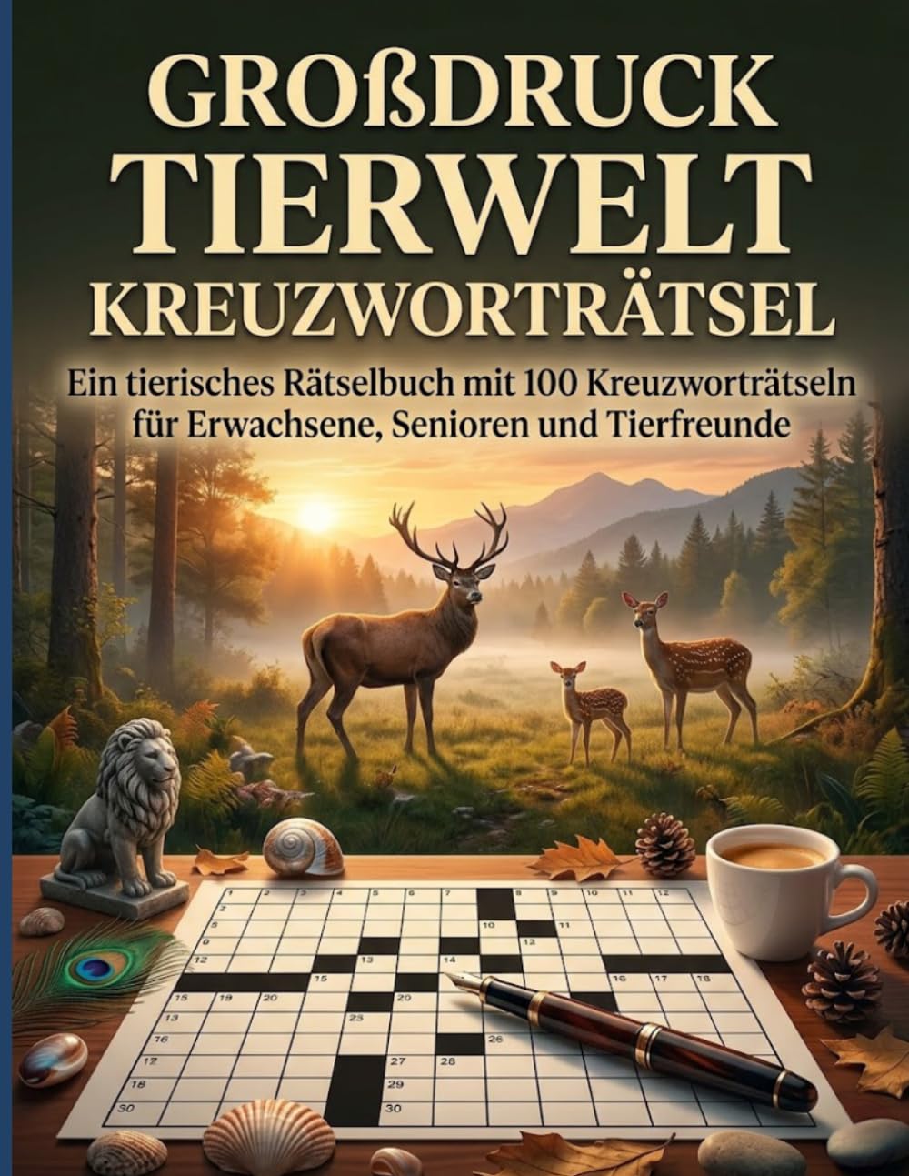 Großdruck Tierwelt Kreuzworträtsel: Ein tierisches Rätselbuch mit 100 Kreuzworträtseln für Erwachsene, Senioren und Tierfreunde