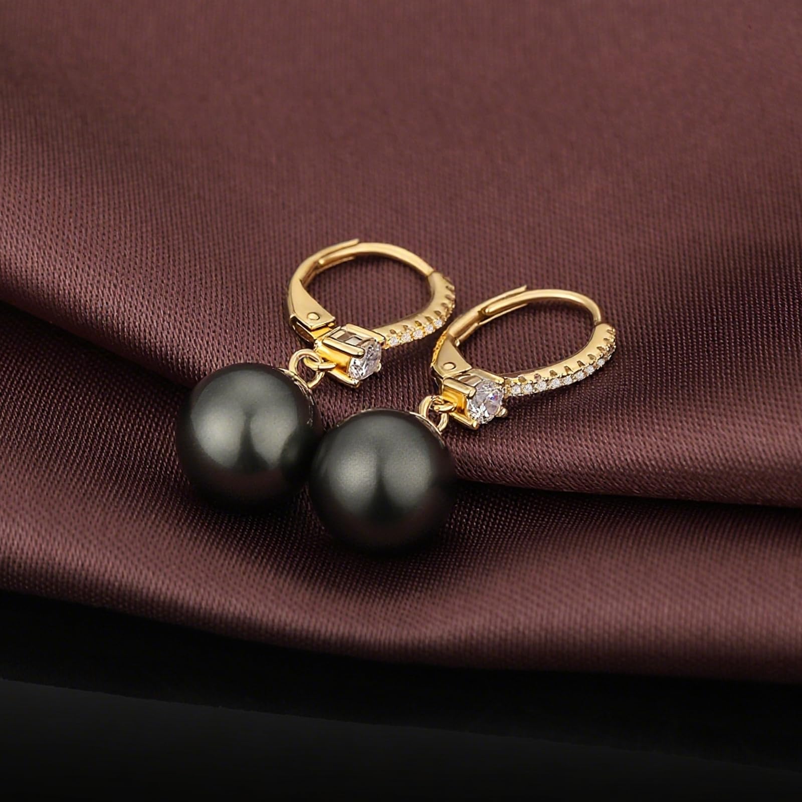 Boucles d'oreilles Chat pour Femmes Argent Sterling 925 Perle Boucles d'Oreilles à Tige Hypoallergénique Perles d'eau Douce Bijoux Cadeau pour Les Amoureux Des Chats