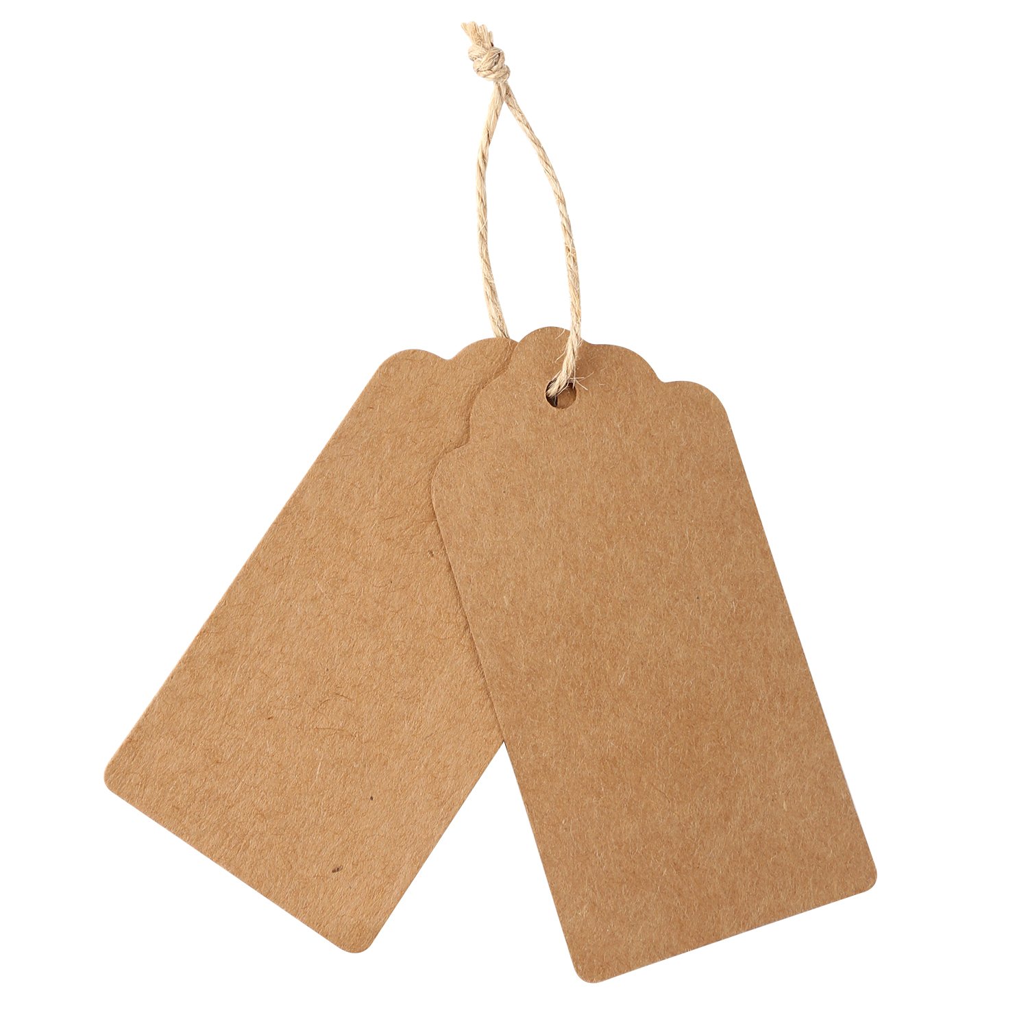 Etiquetas de regalo, 120 pcs papel Kraft etiquetas de papel para boda marrón rectangular Craft Etiquetas con libre 100 pies Natural Yute Twine