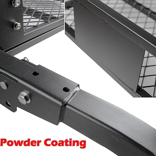 Miniatura 3 de Cesta de transporte de carga plegable de 60 x 20 x 6 pulgadas, capacidad de 500 libras, montaje de enganche para receptores de 2 pulgadas,