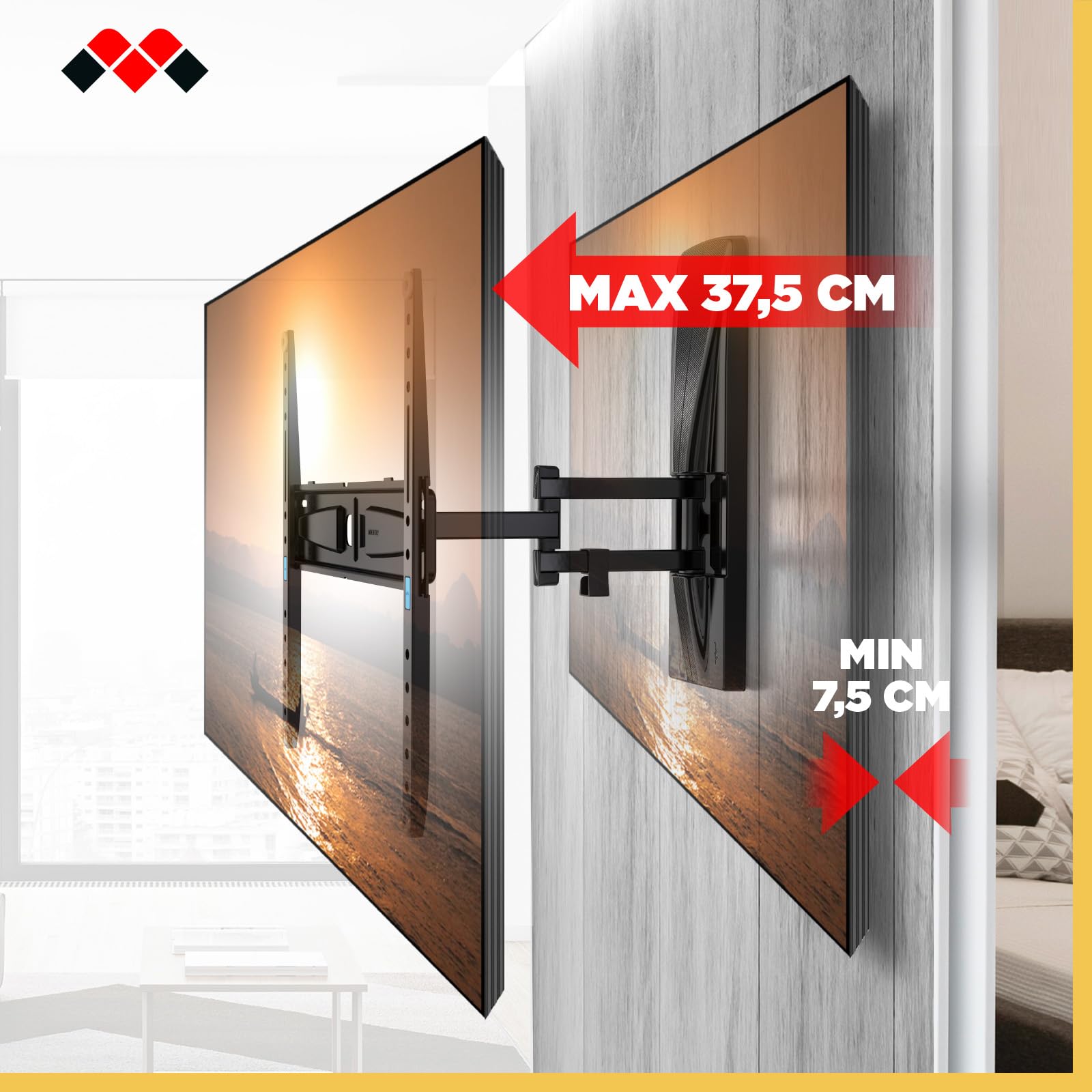 Meliconi Slimstyle Extra XDR200400, Support Mural TV Compatible Placo