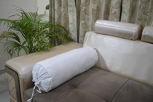 Miniatura 7 de Funda de almohada enrollable para el cuello, 100% algodón, funda blanca extraíble con cierre de cuerda en ambos extremos, 6 pulgadas de diámetro