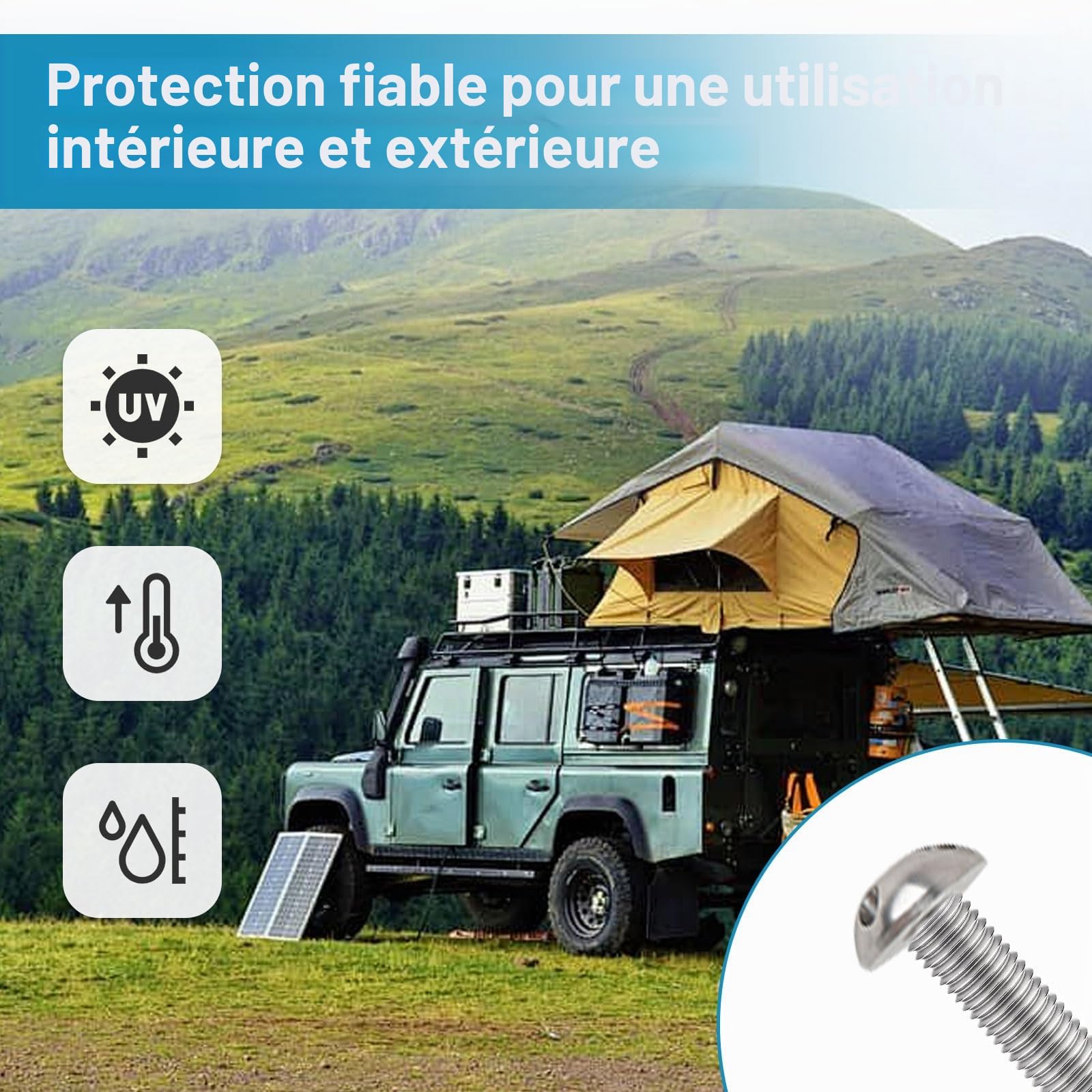 4 Pièces Écrous 1 Serrure M8 4 Trous Antivol Kit d'Écrous en Acier Inoxydable Antivol Écrou de Sécurité Antivol pour Tente de Toit Porte-Vélos Système Solaire
