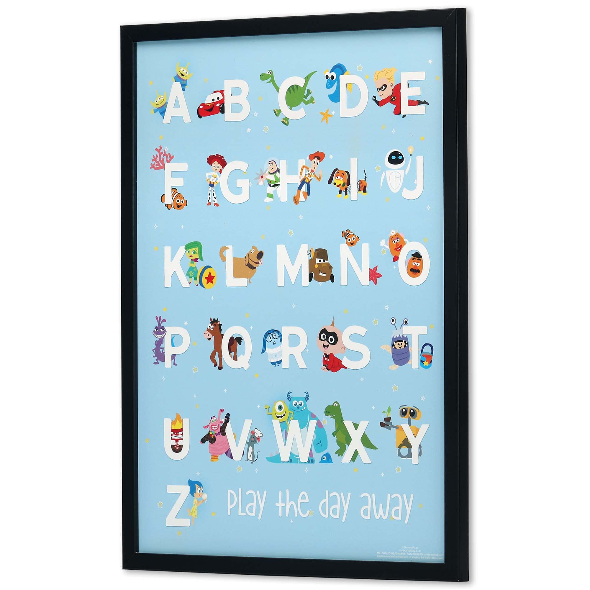 Amazon.com: Disney Pixar Alphabet Framed Wood Wall Decor - Large
