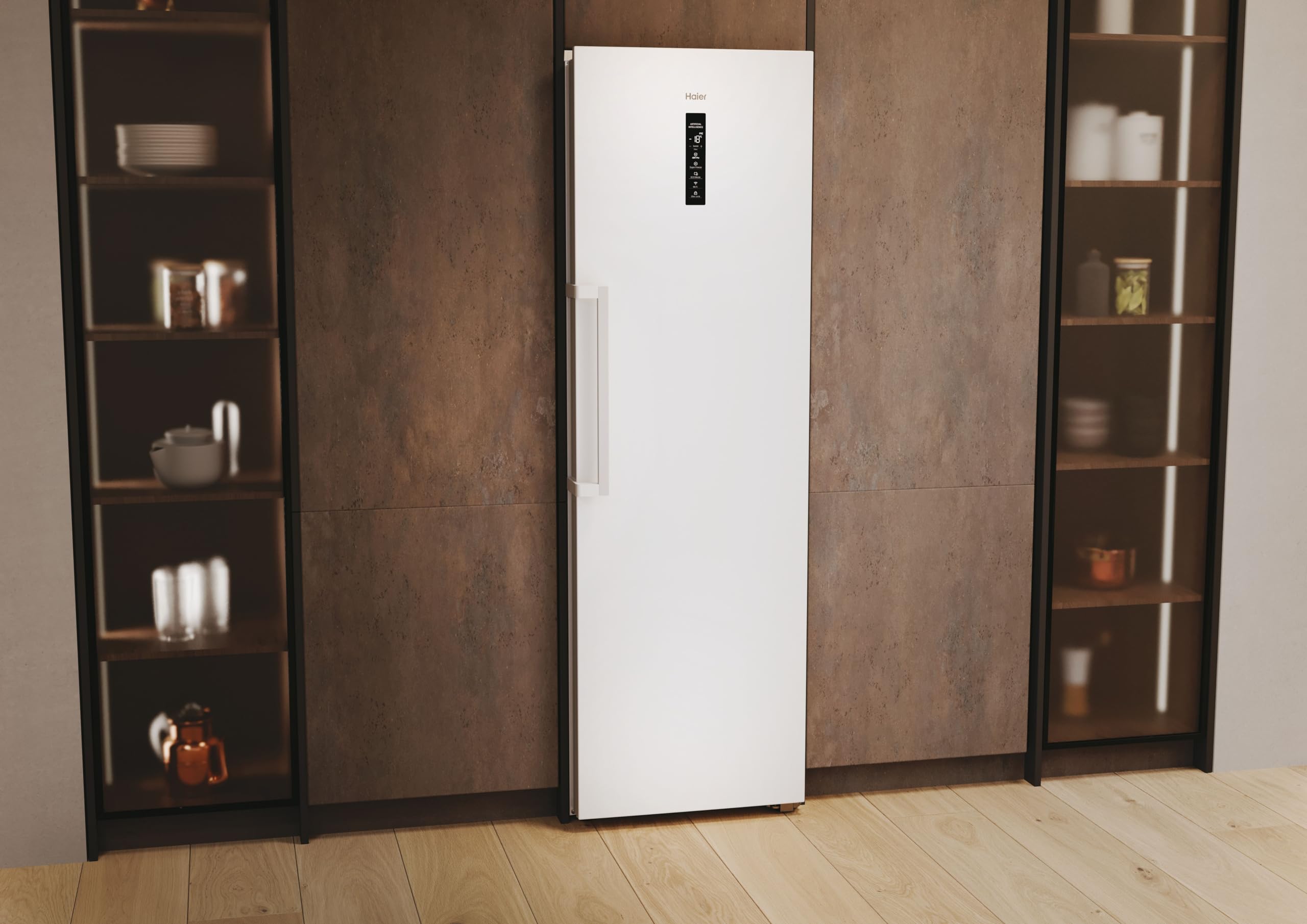 Haier Congelatore con sbrinamento automatico e macchina per cubetti di ghiaccio I Instaswitch H4F306WDH1 I Total No Frost congelatore, capacità 301 l, utilizzabile anche come frigorifero I Freezer con