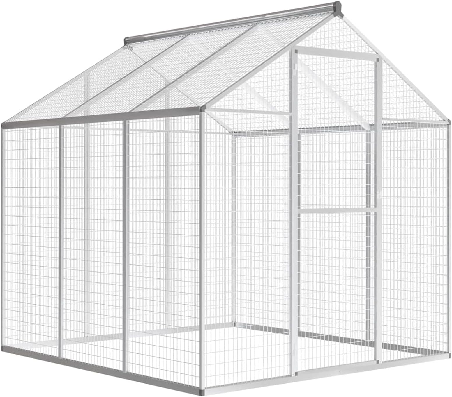 Tidyard Outdoor Indoor Large Bird Cage Aviary Pet House Aluminium 72"x70.1"x76.4"