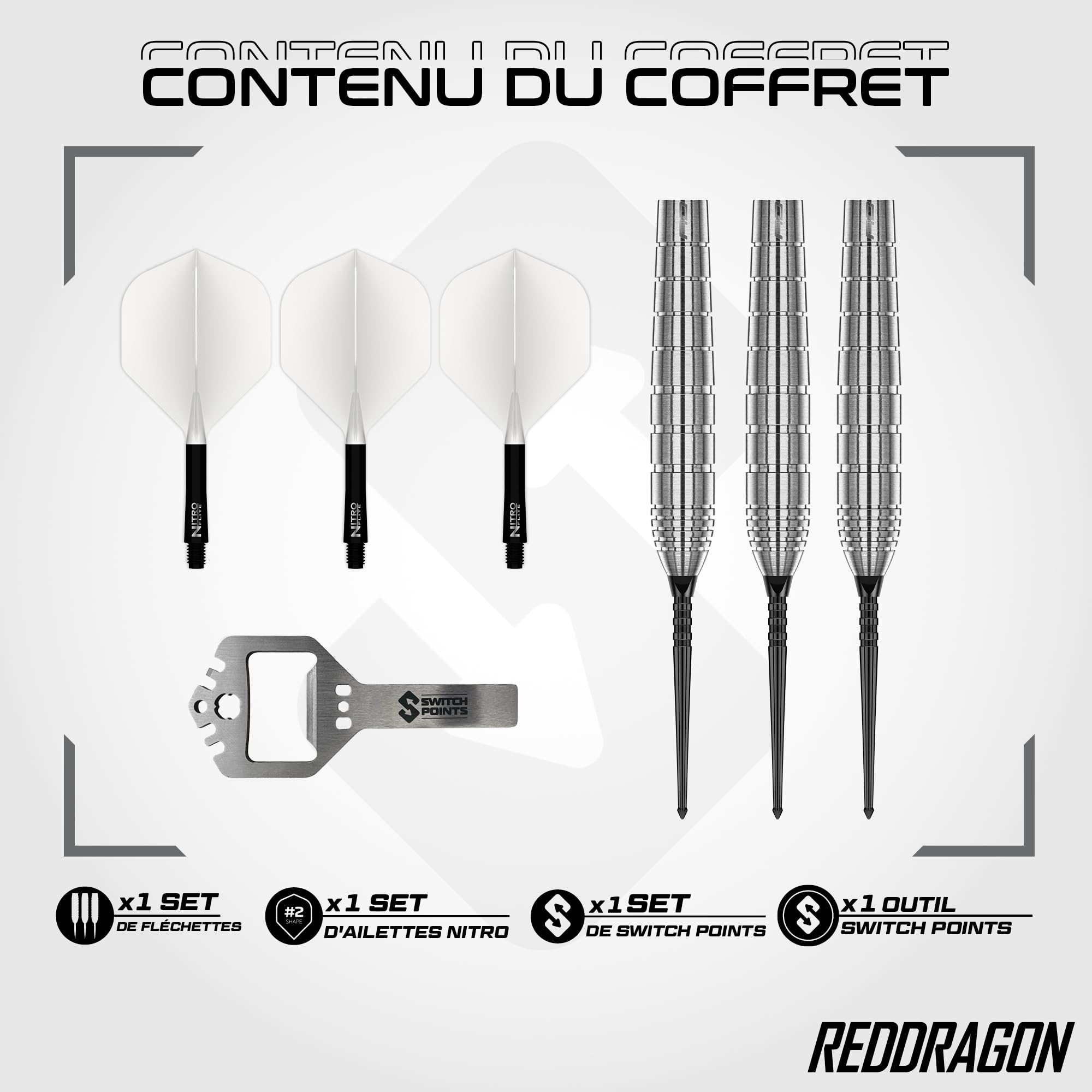 Red Dragon | Luke Humphries | TX1 Switch Points 24g Set de Fléchettes