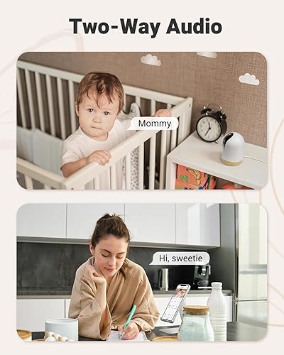 Miniatura 4 de MUBVIEW 5G WiFi Indoor Security Camera No Subscription, Pet Camera with Phone App, Baby Monitor WiFi Smartphone, 2K Night Vision Pan-Tilt Dog