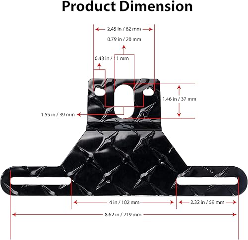 Miniatura 2 de Kit de soporte universal para matrícula de remolque con adhesivo reflectante, marco de montaje duradero para RV, barco, remolque