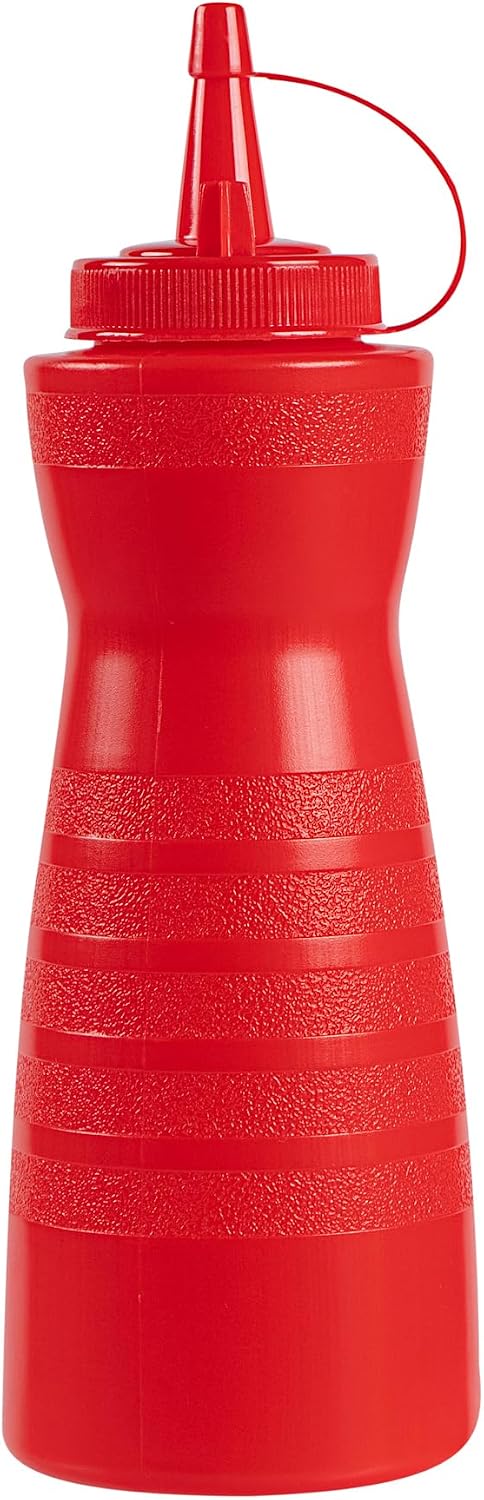 Restaurantware 16 oz Red Plastic Squeeze Bottle