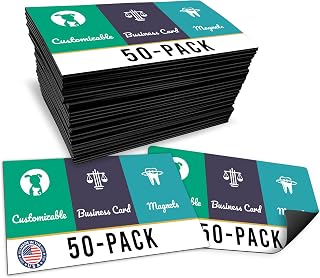 Magnet Me Up Customizable Business Card Magnet Pack- 50 Count - 3.5"x2"- Heavy-Duty 30 Mil Thick for Strong Hold- Personalized Magnets for Businesses, Advertising, Branding & Gifts-Upload Image & Text