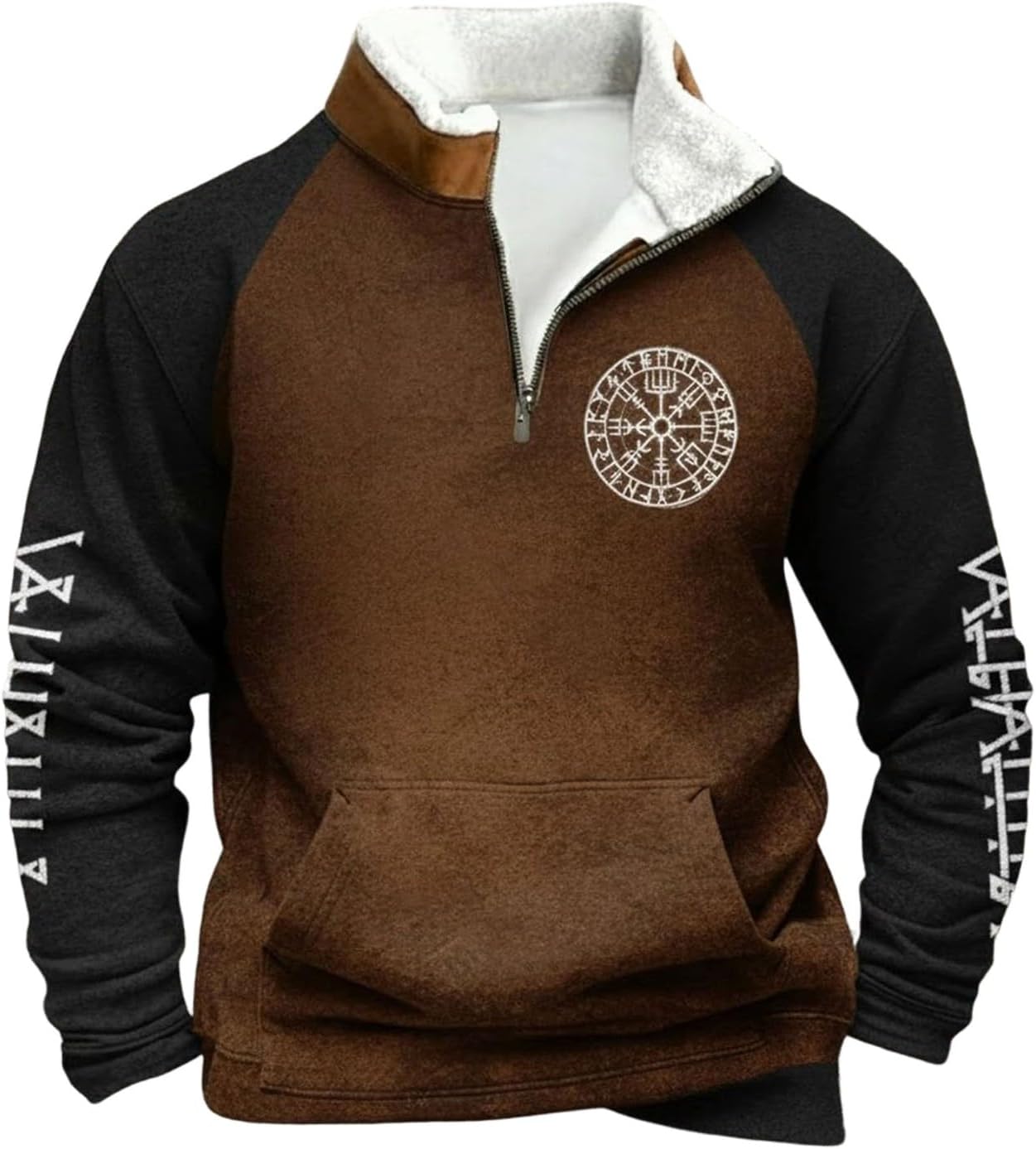 kewing Heren Viking Ritshoodie Noorse Mythologie Viking Tattoos Bedrukt Sweatshirt Unisex Ritspullover Casual Vest met Zakken, # 2, 4XL kewing Heren Viking Ritshoodie Noorse Mythologie Viking Tattoos Bedrukt Sweatshirt Unisex Ritspullover Casual Vest met Zakken, # 2, 4XL