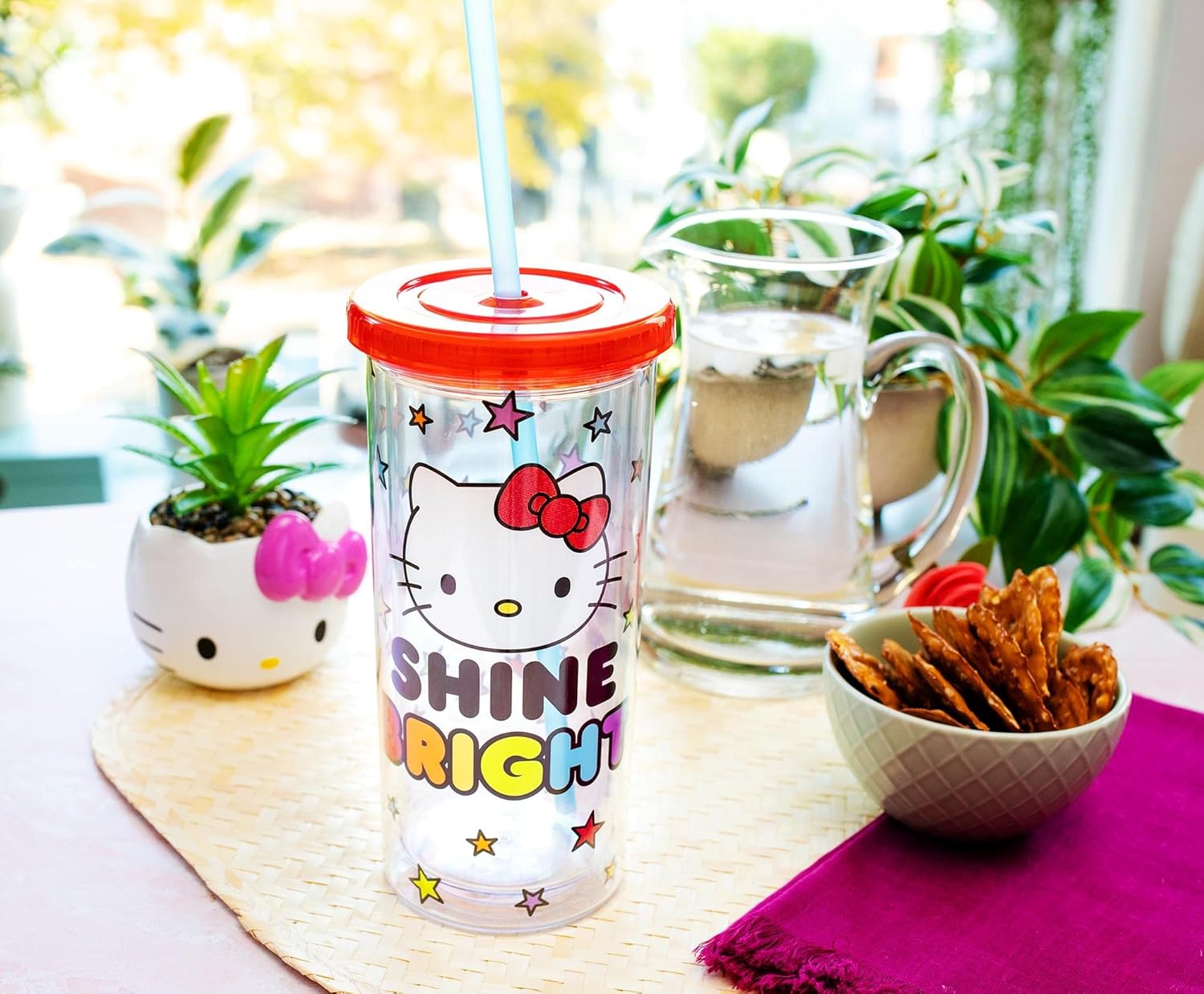 Toynk Sanrio Hello Kitty Shine Bright Carnival Cold Cup, BPA-Free Acrylic Tumbler with Lid & Reusable Straw, Perfect for Cold Drinks & Collectors, Hand-Wash Only, Travel Tumbler, Holds 20oz - Image 3