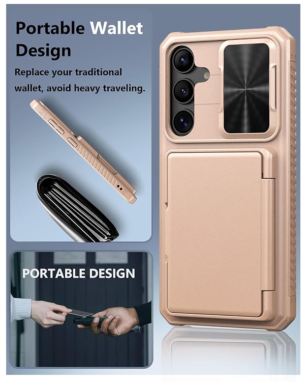 ATATOO for Samsung Galaxy S24+ Plus Case Wallet with Card Holder, Rose Gold by ATATOO - Used condition - Image 5
