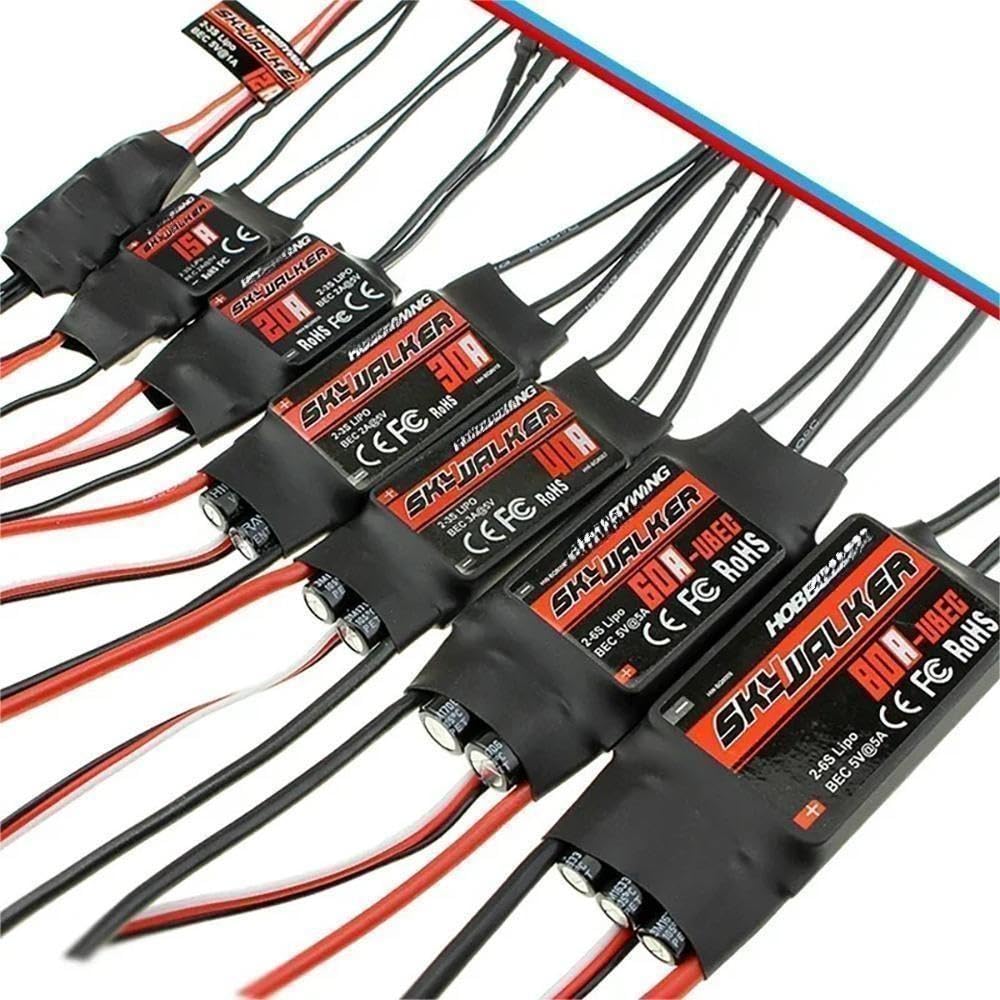 SPARKHOBBY 12A 20A 30A 40A 50A 60A 80A ESC Brushless per Skywalker Speed Controller BEC per RC Quadcopter Elicotteri Drone ad Ala Fissa (1PC Skywalker 80A V2)
