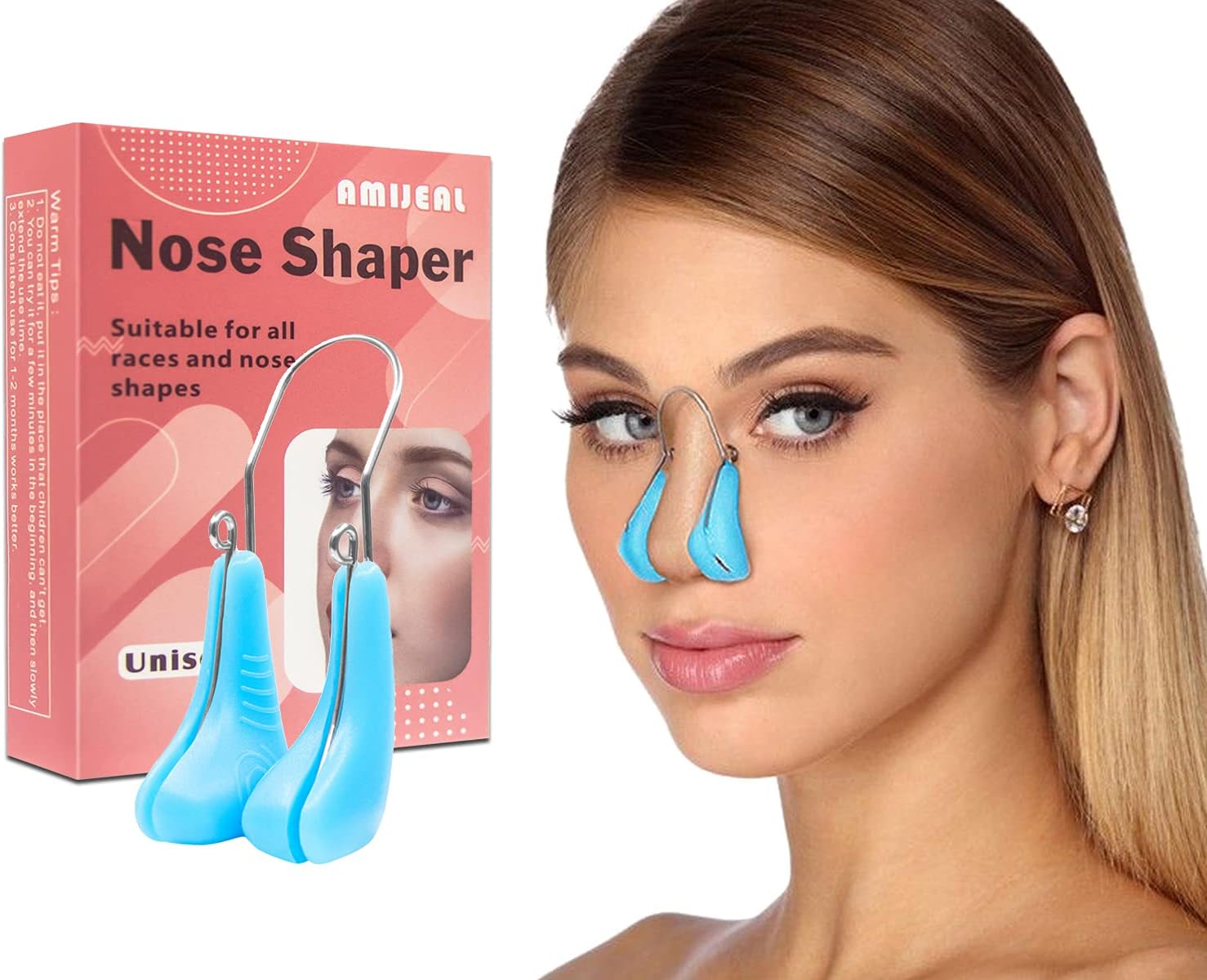 AMIJEAL Nose Shaper Clip - Up Lifting Clip, Pain-Free Soft Silicone Nose Slimming Device, Bridge Straightener Corrector Beauty Tool
