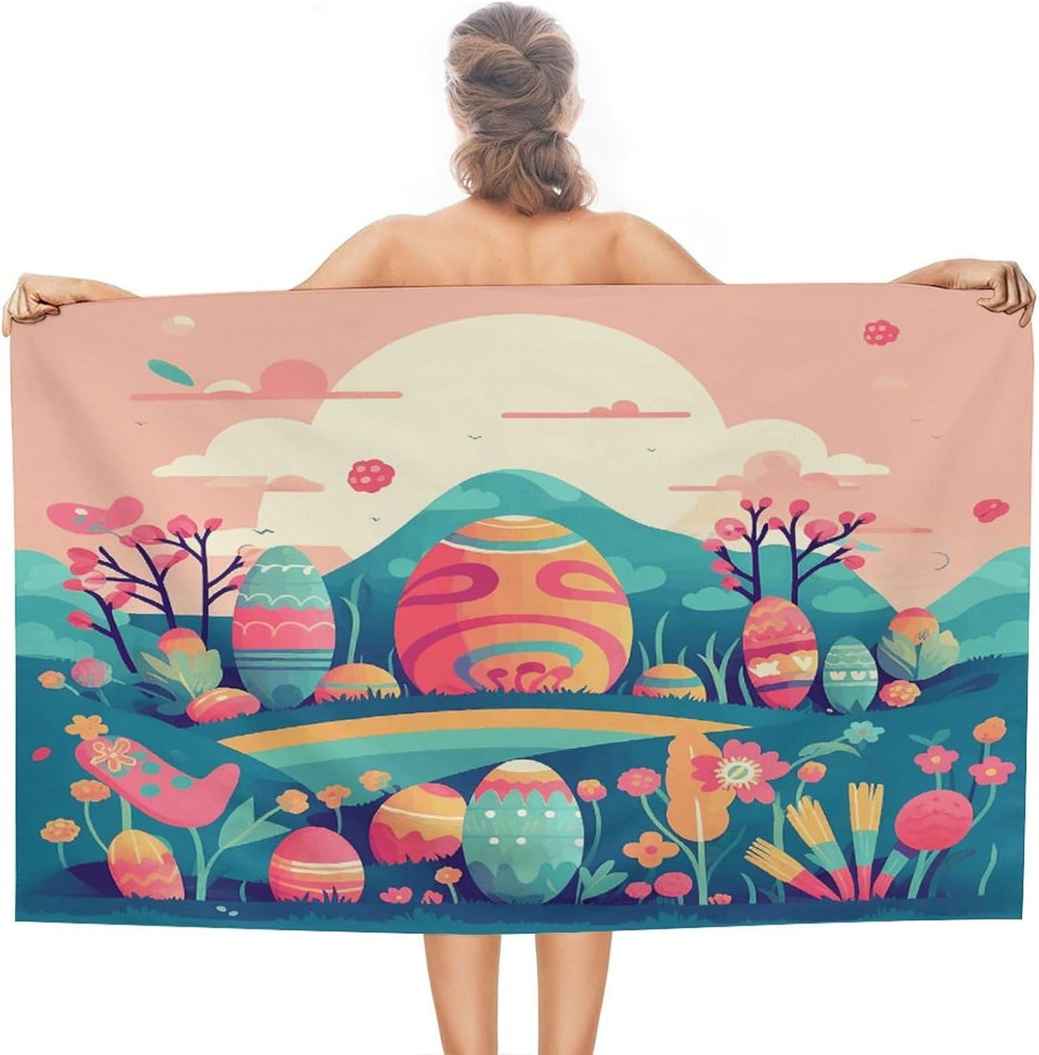 Swimming Towel, Greeting Card Images Printed Fashion Towel,Portable Towel,Durable Towel