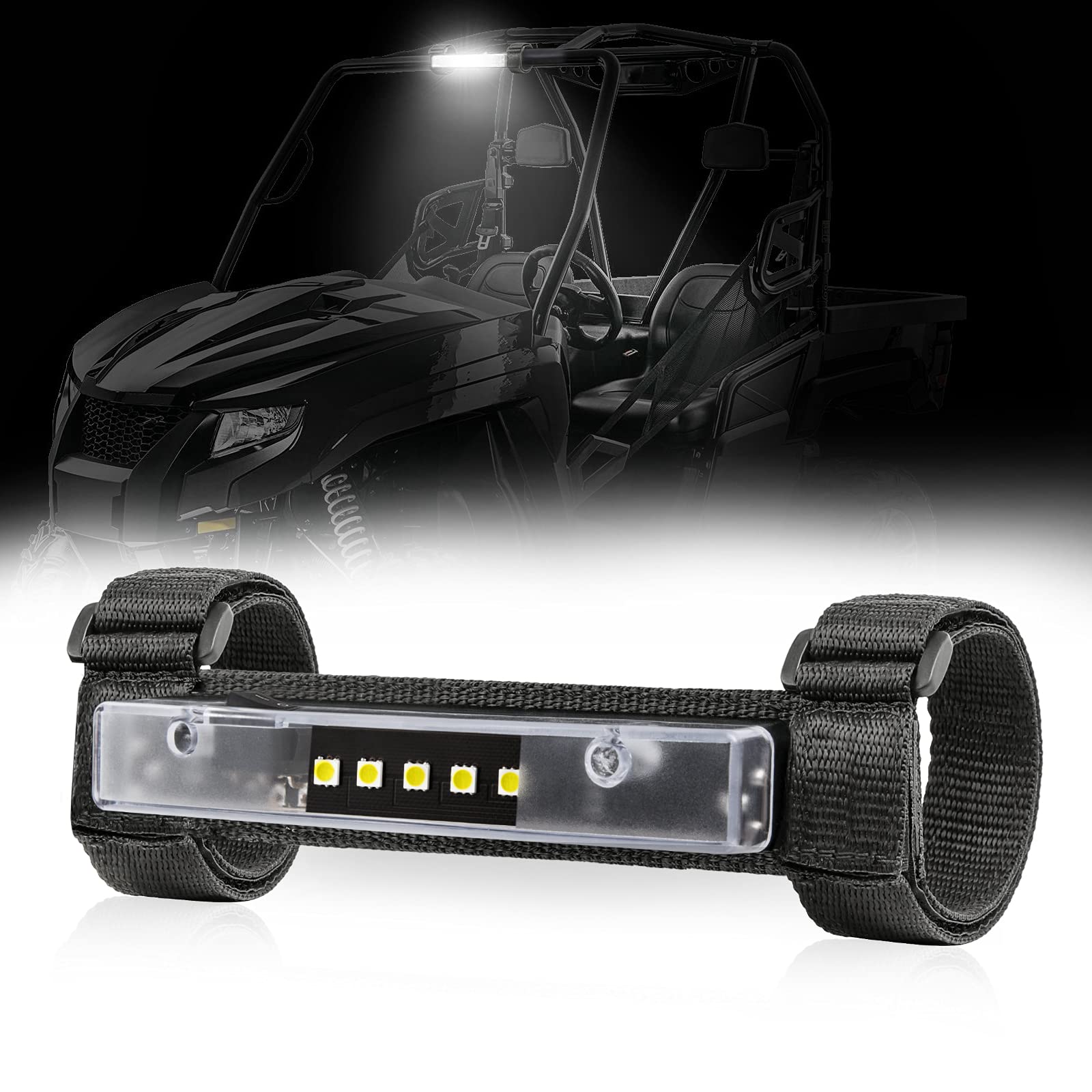 UTV Interior Light, SWATOW INDUSTRIES UTV Dome Light Universal Roll Bar Mount Interior Light Utility Roll Cage Light LED Dome Light for Polaris RZR Can Am Off-Road Golf Cart Boat-2 Years Warranty