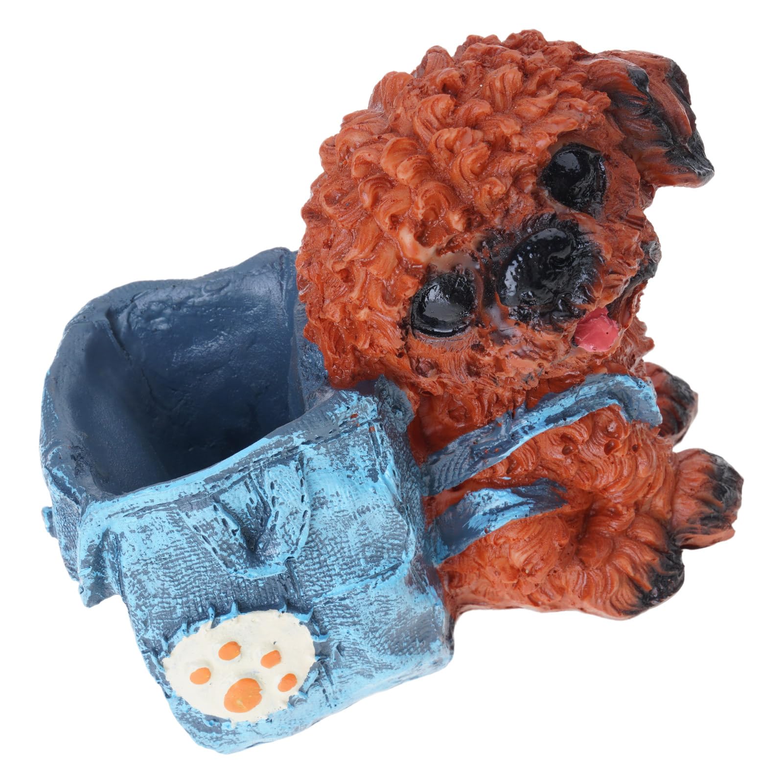 Tsophreniq Dog Shape Pen Organizers Decorative Resin Pencil Cup Container Makeup Brush Desk Decoration Resin Dog
