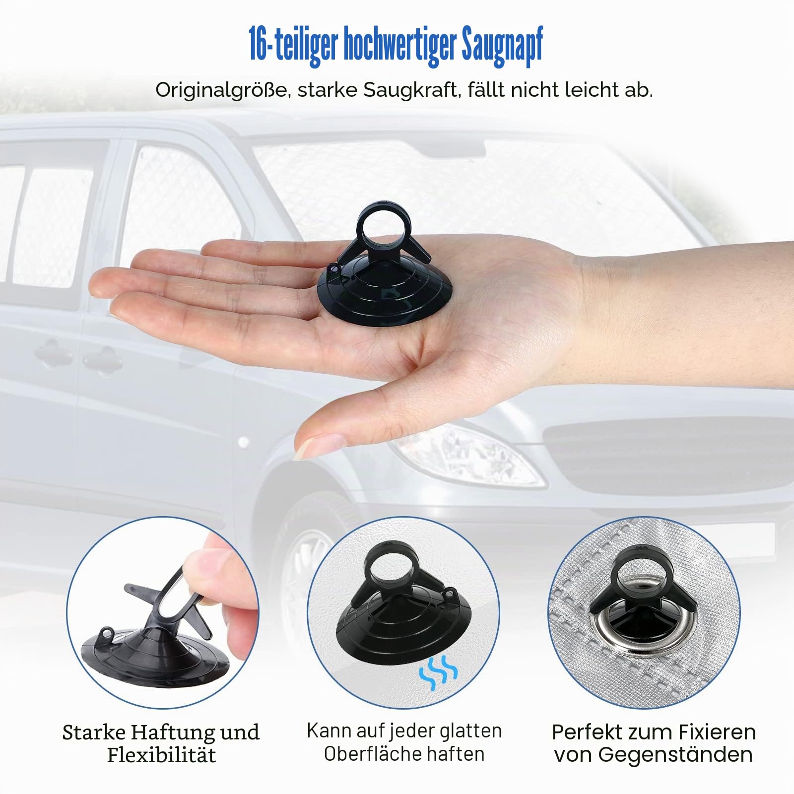 Sonnenschutz Auto Frontscheibe für Mercedes-Benz VITO III W447 2014-2026 | 5PCS Thermomatte Verdunkelung Windschutzscheiben Schutz Set, Internes Thermisches Jalousie Fenster Set Aufbewahrungsbeutel