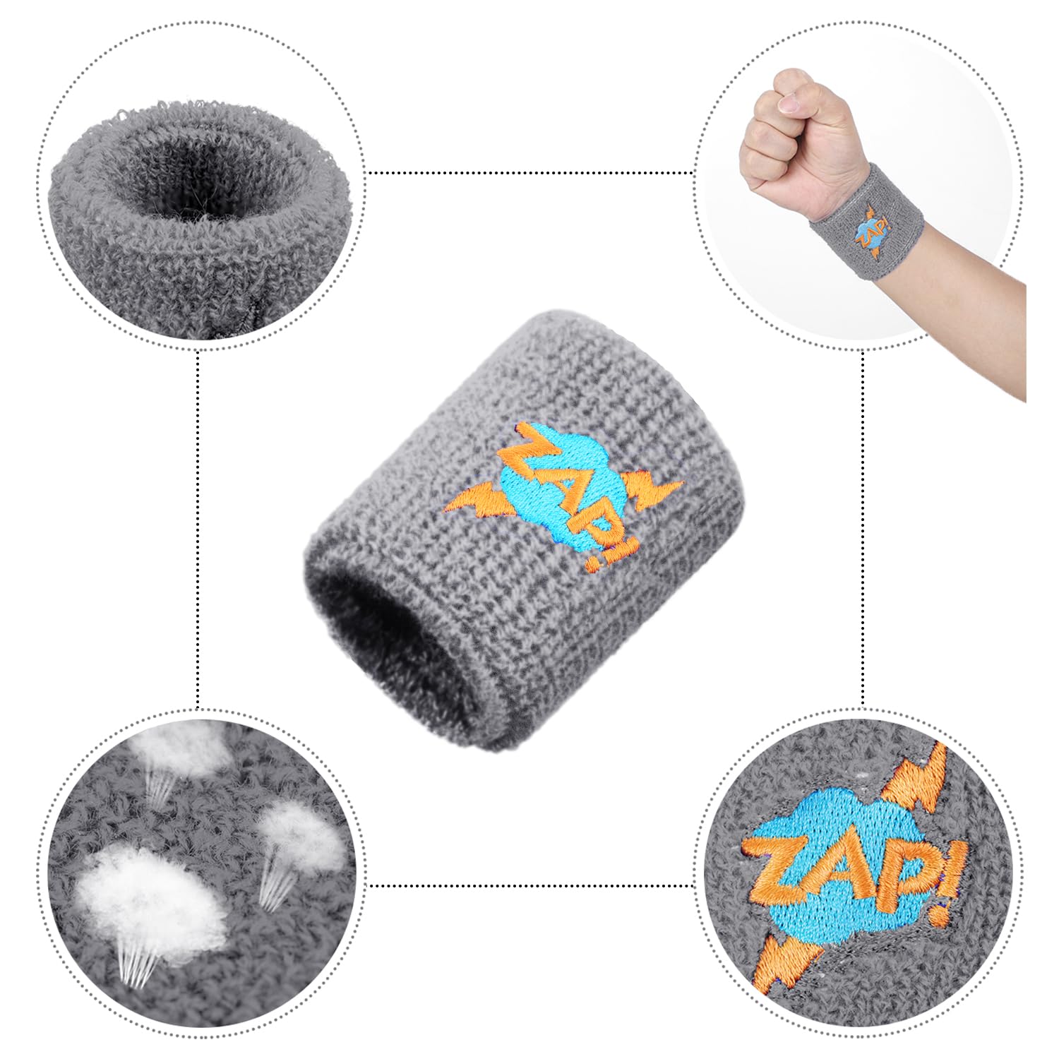 2 Fasce Antisudore Polsi - Braccialetti Sportivi Assorbenti Per Basket, Fitness E Corsa | Stile Kobe 24