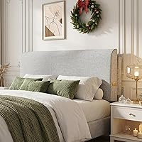 MMuteTouch Grey Upholstered Twin Headboard - No Tools Wall Mount, Removable Washable Linen Cover, Multi-Functional Backrest Cushion