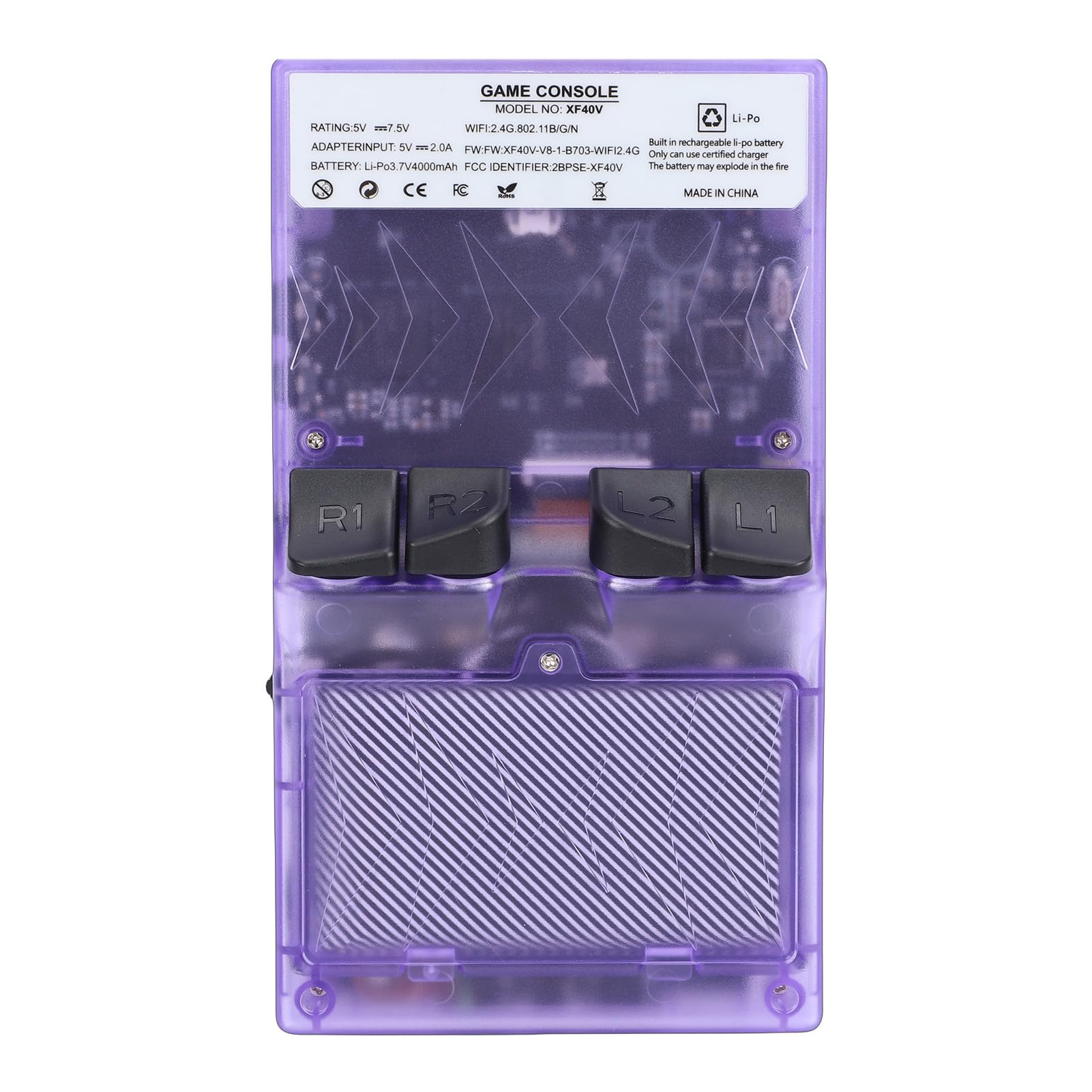 Console di Gioco Portatile, Schermo HD da 4 Pollici con Chip di Gioco RK3326, Supporto per Open Source, Emulazione di Giochi Multisistema (PURPLE)