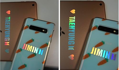 Miniatura 8 de Adhesivo decorativo de holograma para bomba del ejército, teléfono, laptop, haz que tu palo de luz sea especial con BT-S con nombre y letra (V)