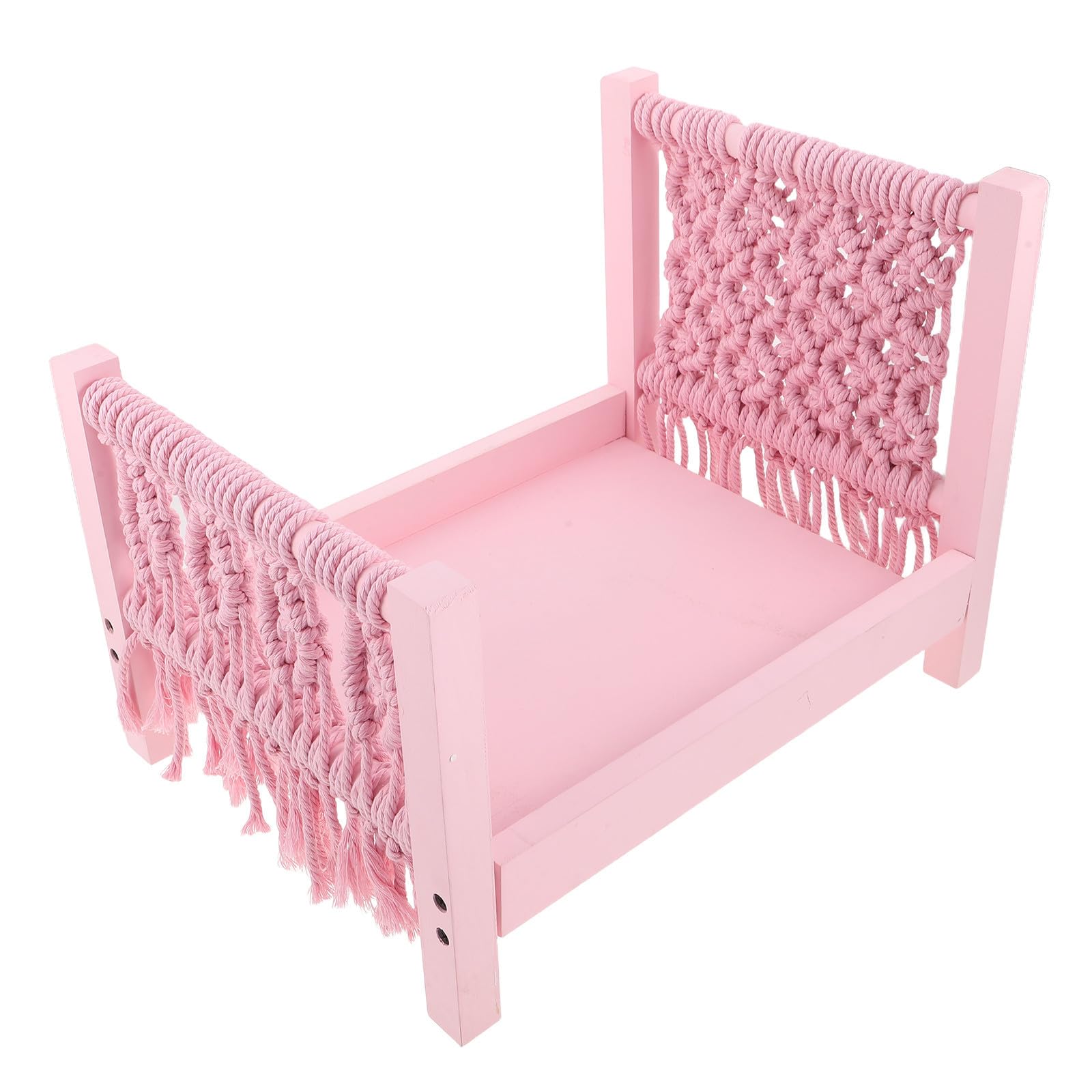 Alipis Cama de Madera para Fotografía de Recién Nacidos Decoración Artística de Flecos, Portátil y Cómoda para Sesiones de Fotos de Bebés en Estudio